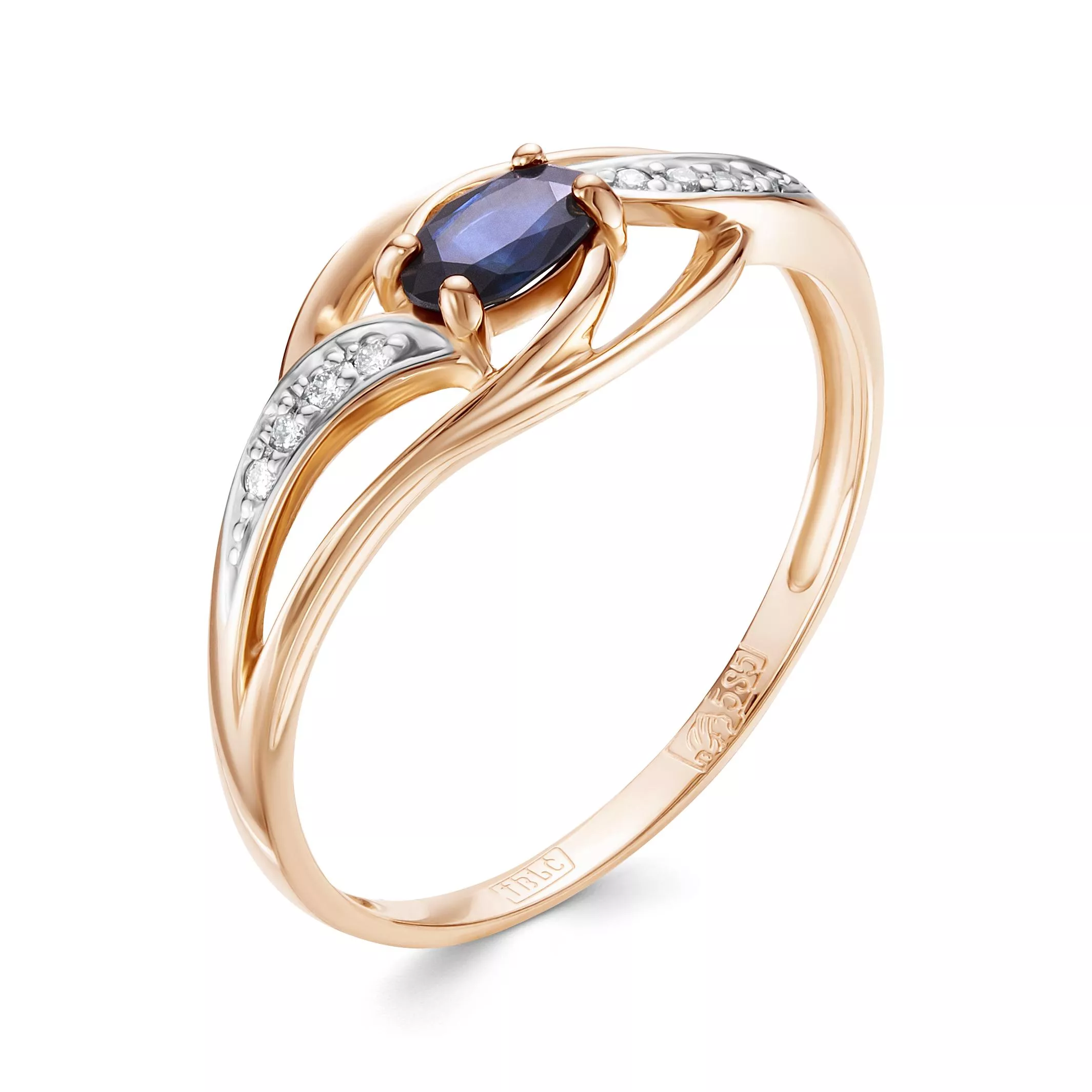 Кольцо из красного золота с сапфиром V15571510300