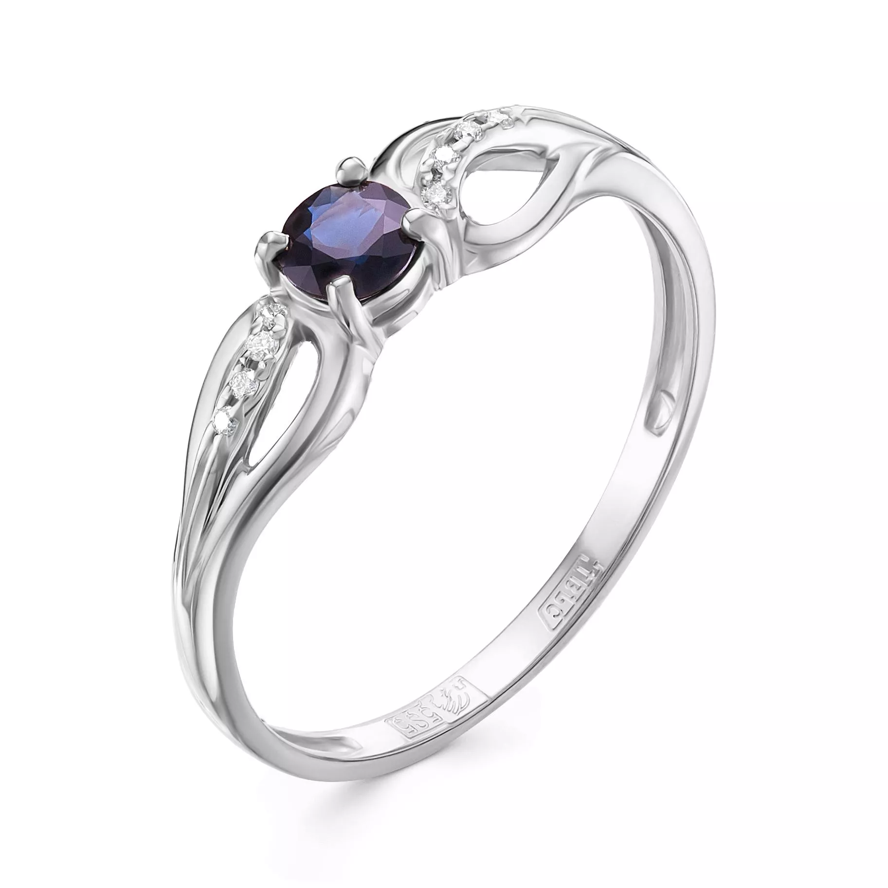 Кольцо из белого золота с сапфиром V15592510300