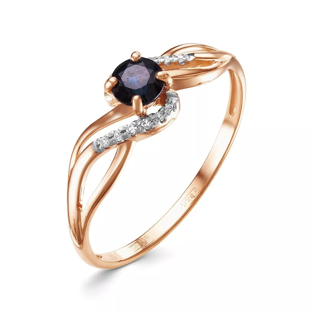 Кольцо из красного золота с сапфиром V15621510300