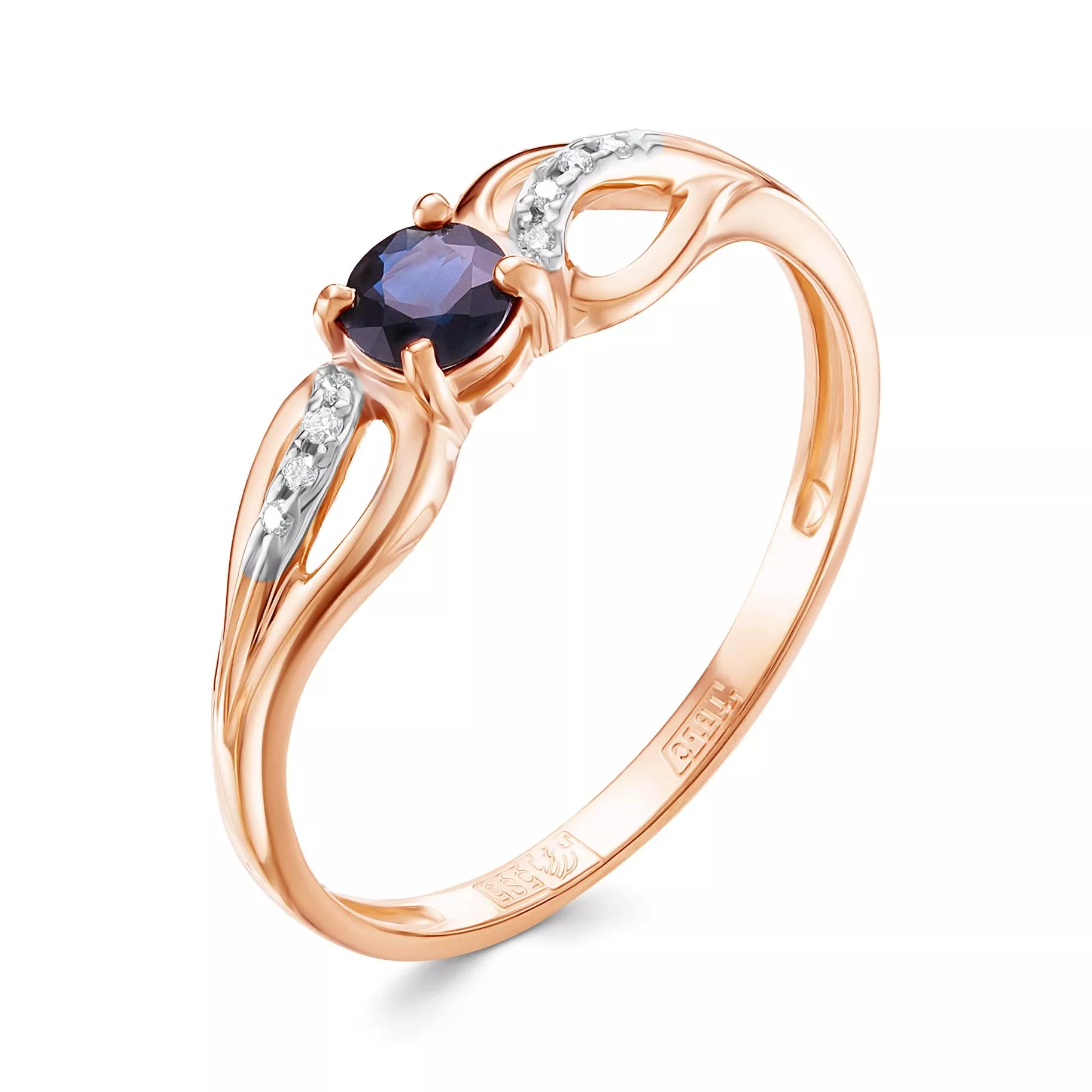 Кольцо из красного золота с сапфиром V15591510300