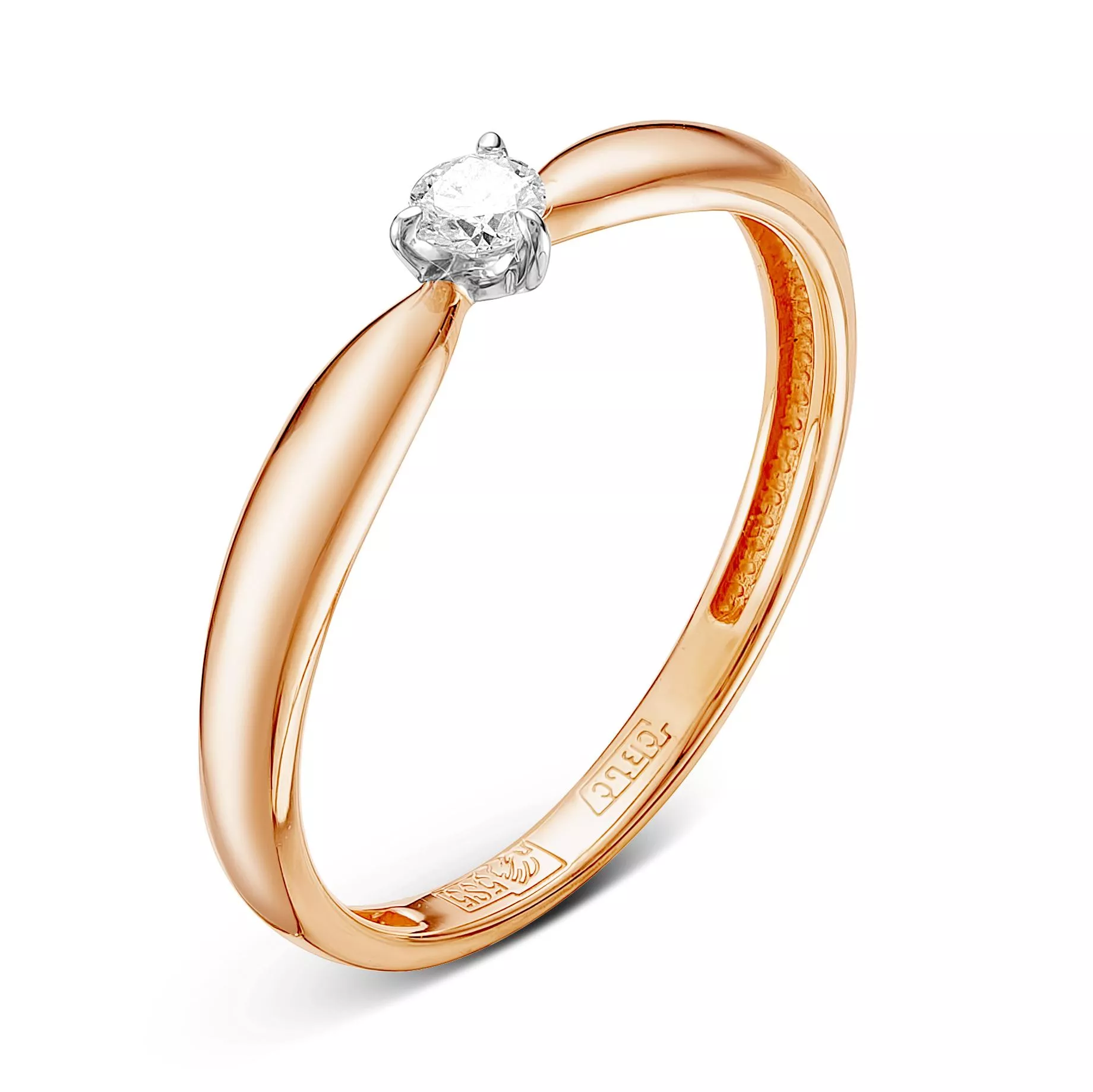 Кольцо из красного золота с бриллиантом V10561510000