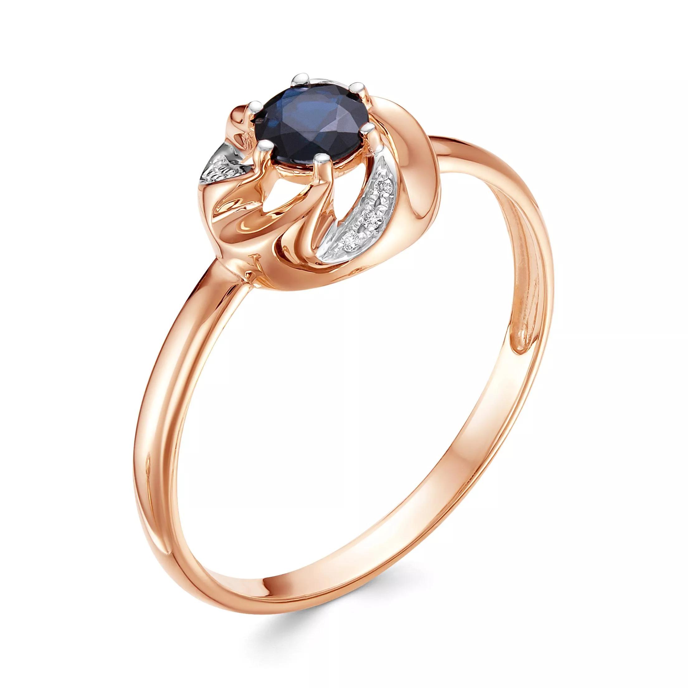 Кольцо из красного золота с сапфиром V15611510300