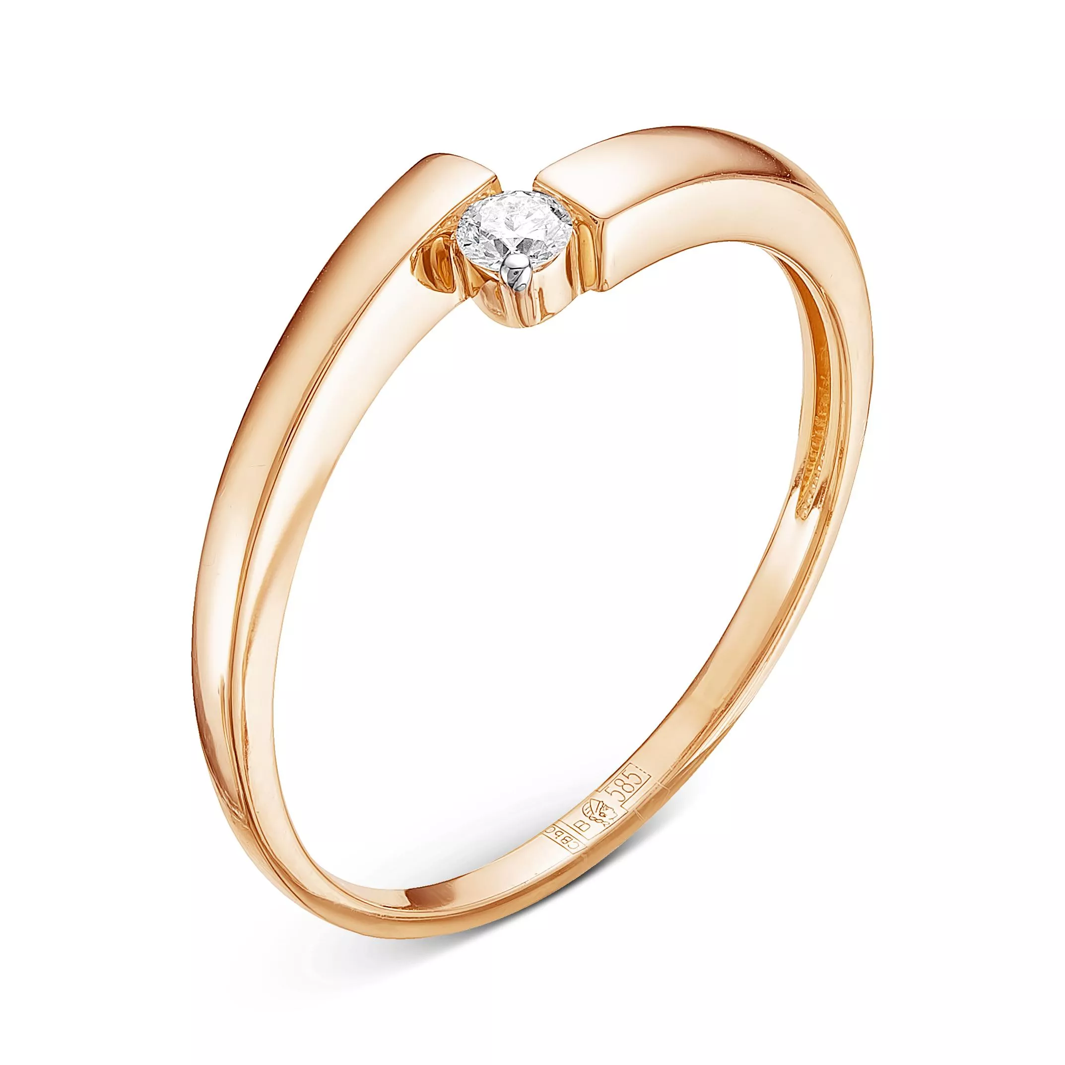 Кольцо из красного золота с бриллиантом V11911510000