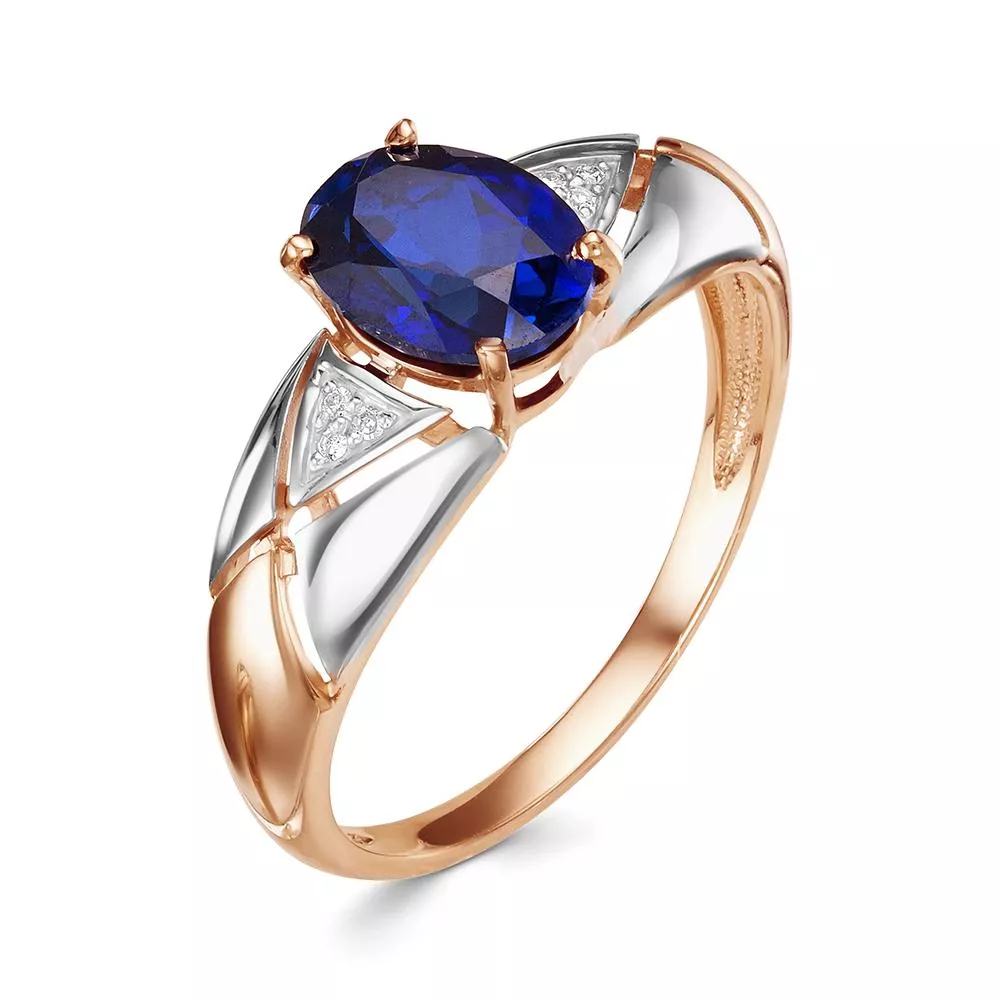 Кольцо из красного золота с сапфиром V17671511600