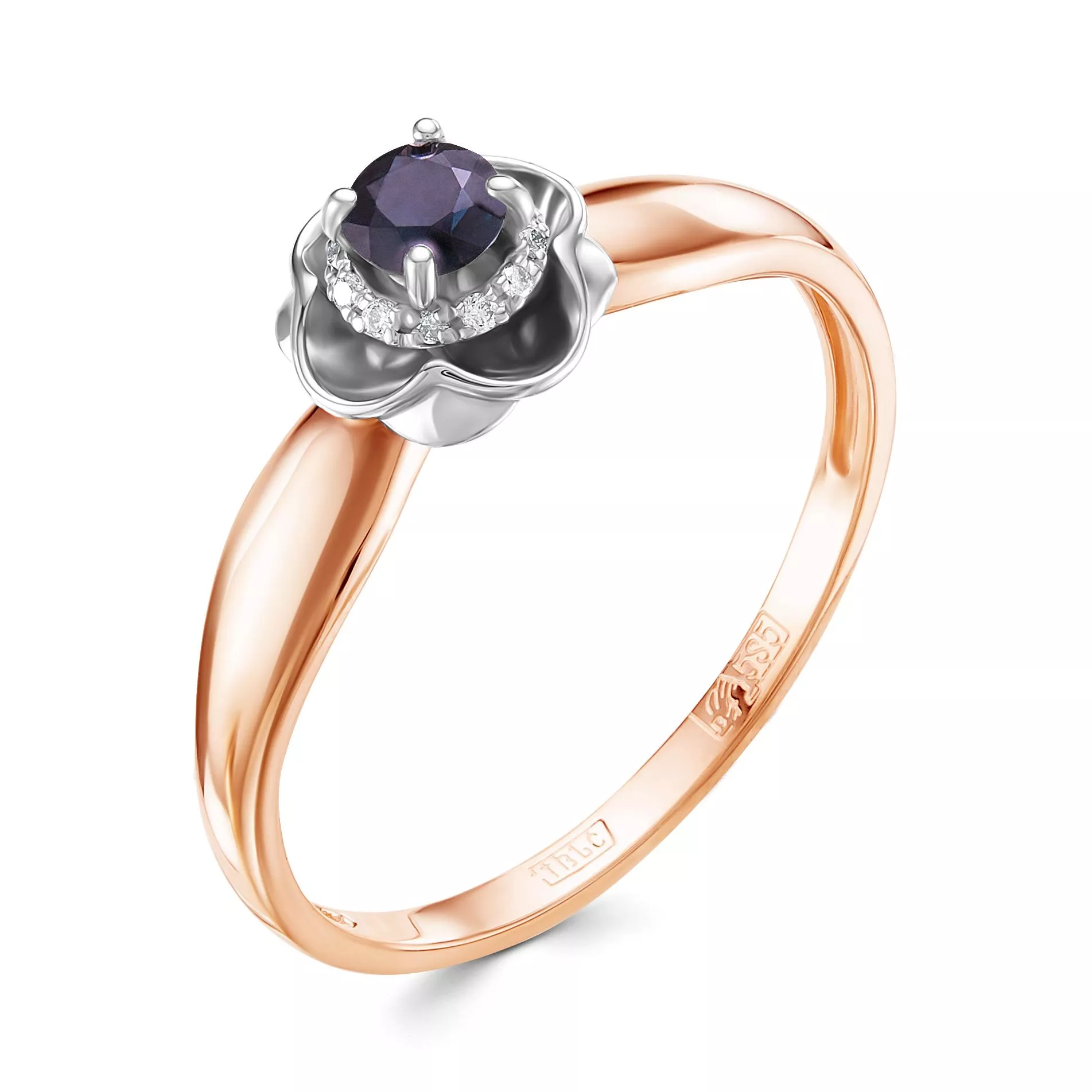 Кольцо из красного золота с сапфиром V15691510300