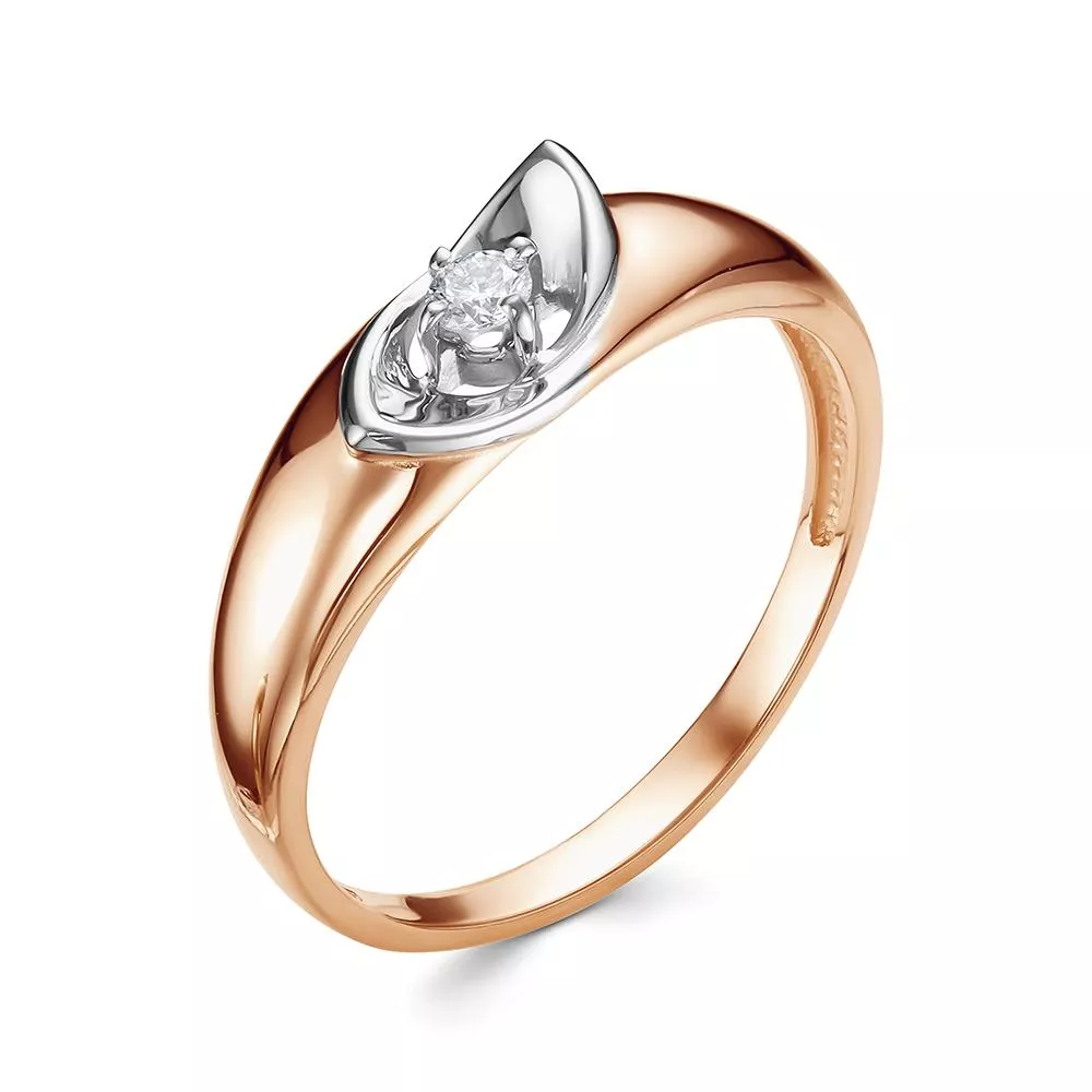 Кольцо из красного золота с бриллиантом V17641510000