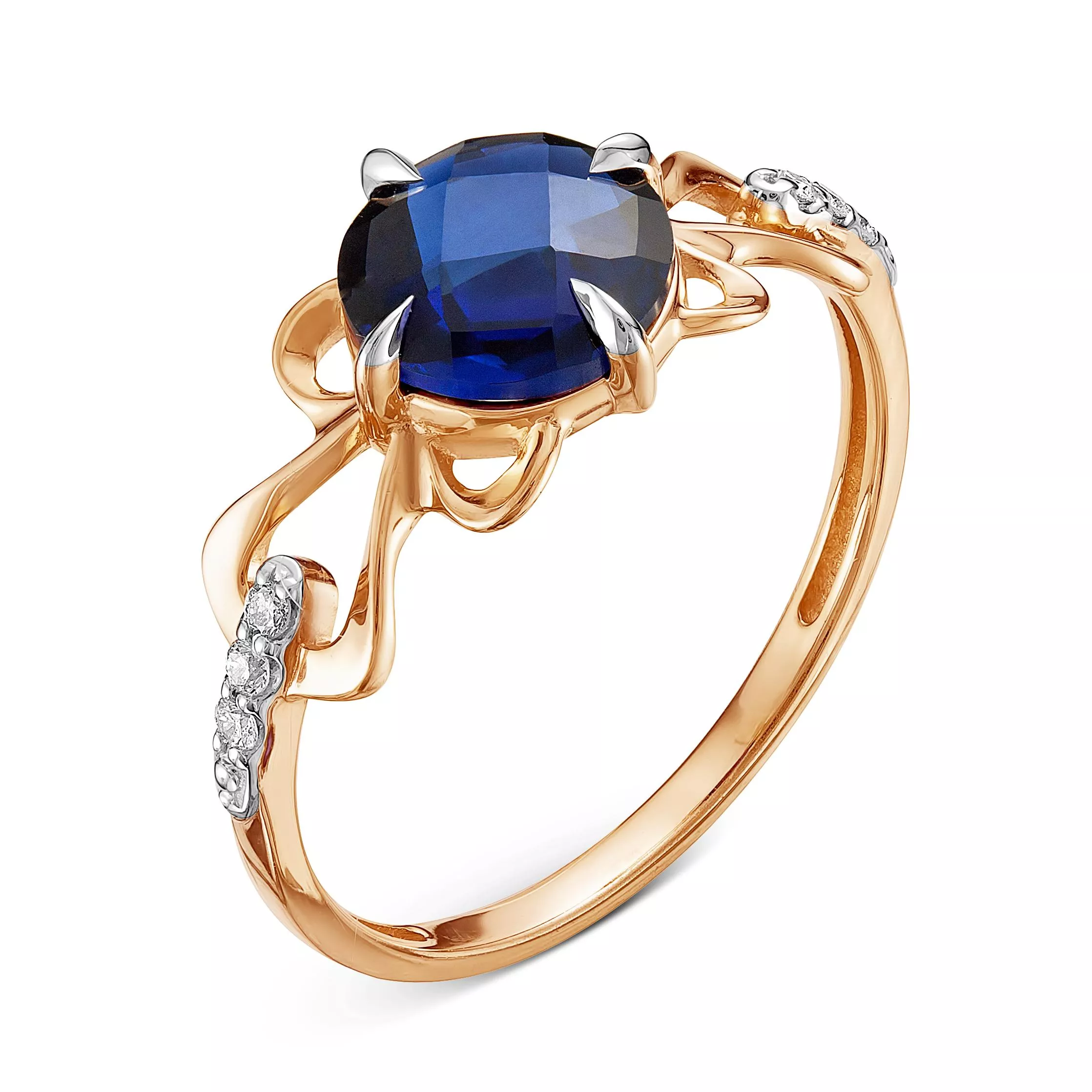 Кольцо из красного золота с сапфиром V10781510600