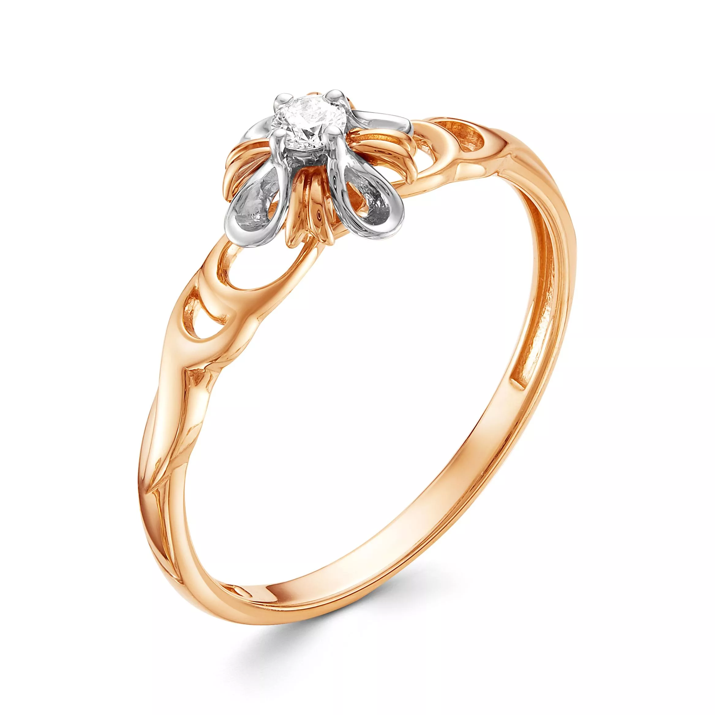 Кольцо из красного золота с бриллиантом V14341510000