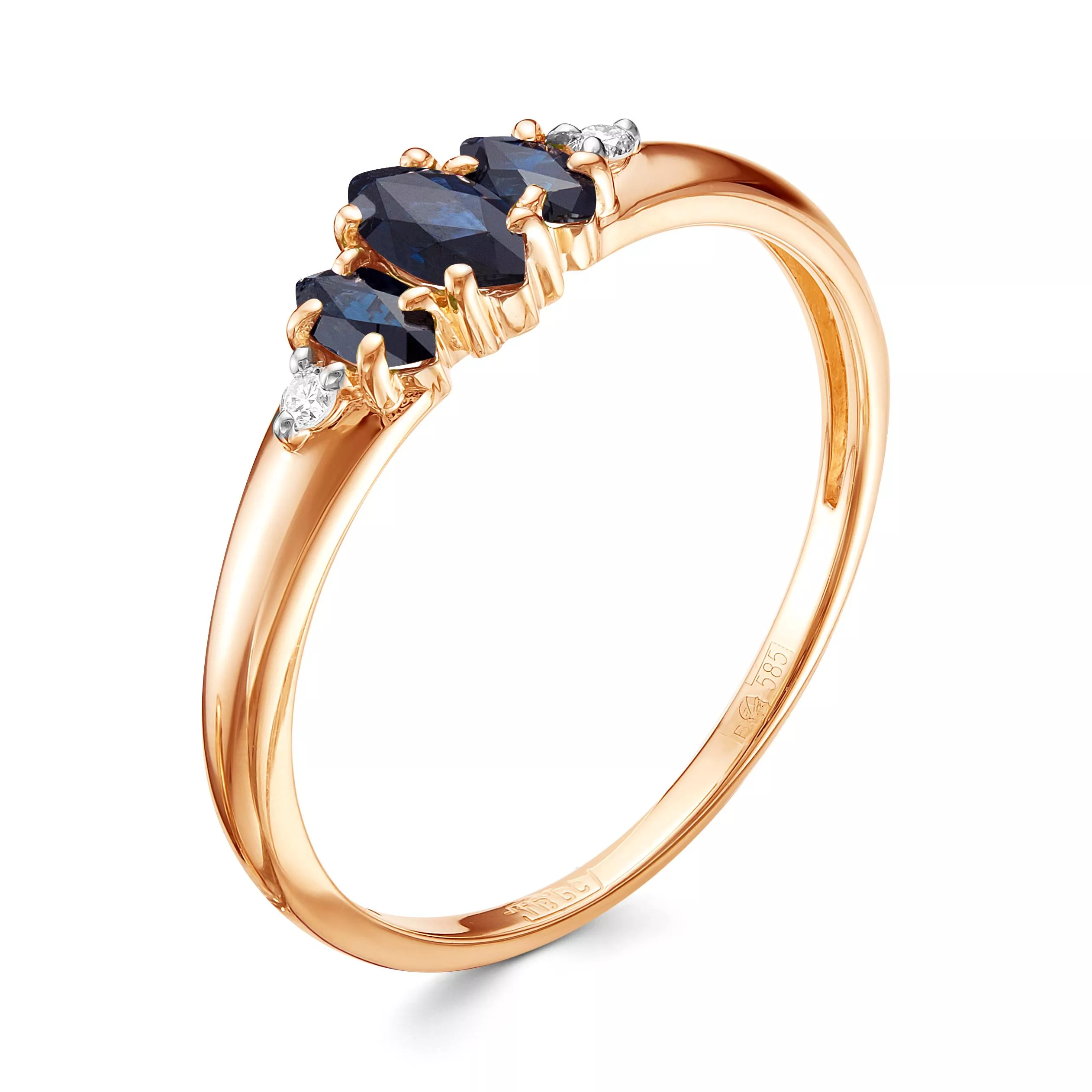 Кольцо из красного золота с сапфиром V13491510300