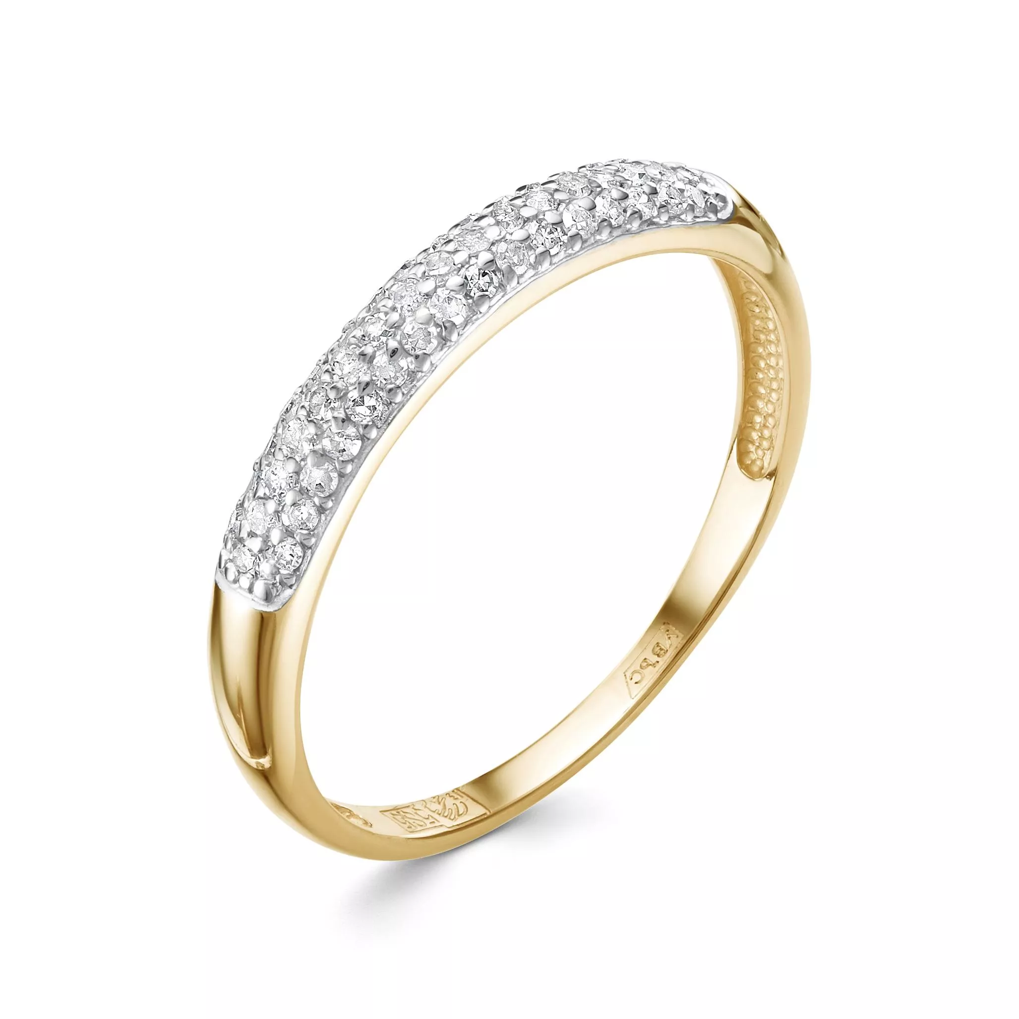 Кольцо из лимонного золота с бриллиантом V17423510100