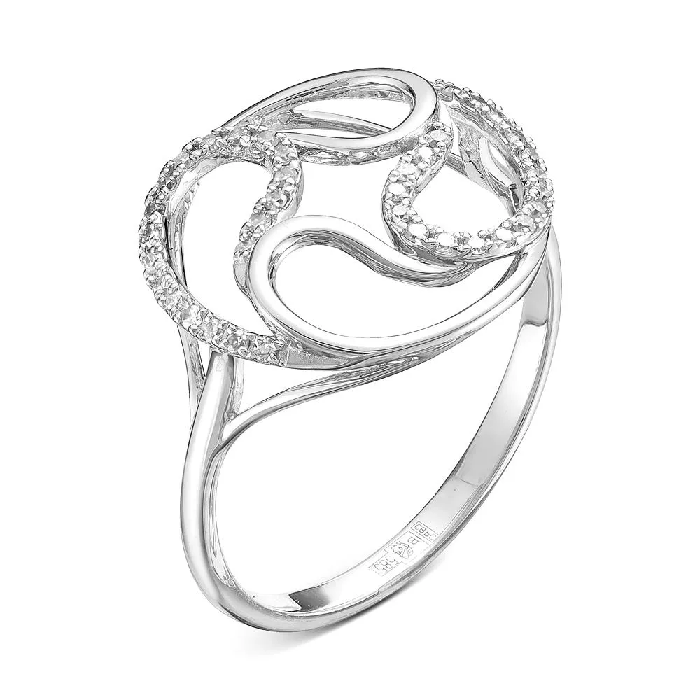 Кольцо из белого золота с бриллиантом V11272510100