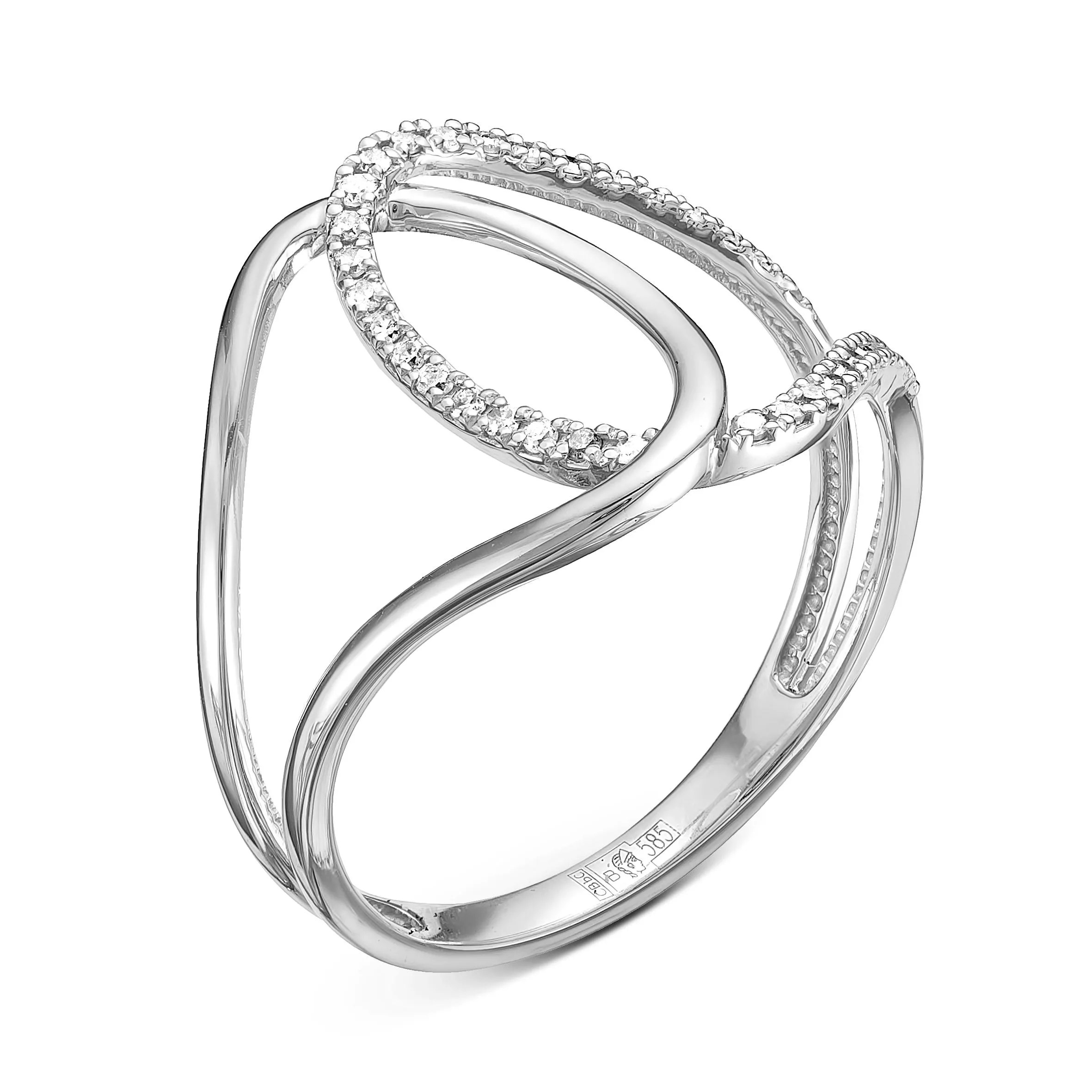 Кольцо из белого золота с бриллиантом V11282510100