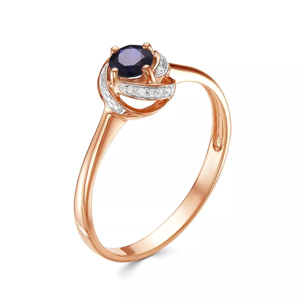 Кольцо из красного золота с сапфиром V15661510300