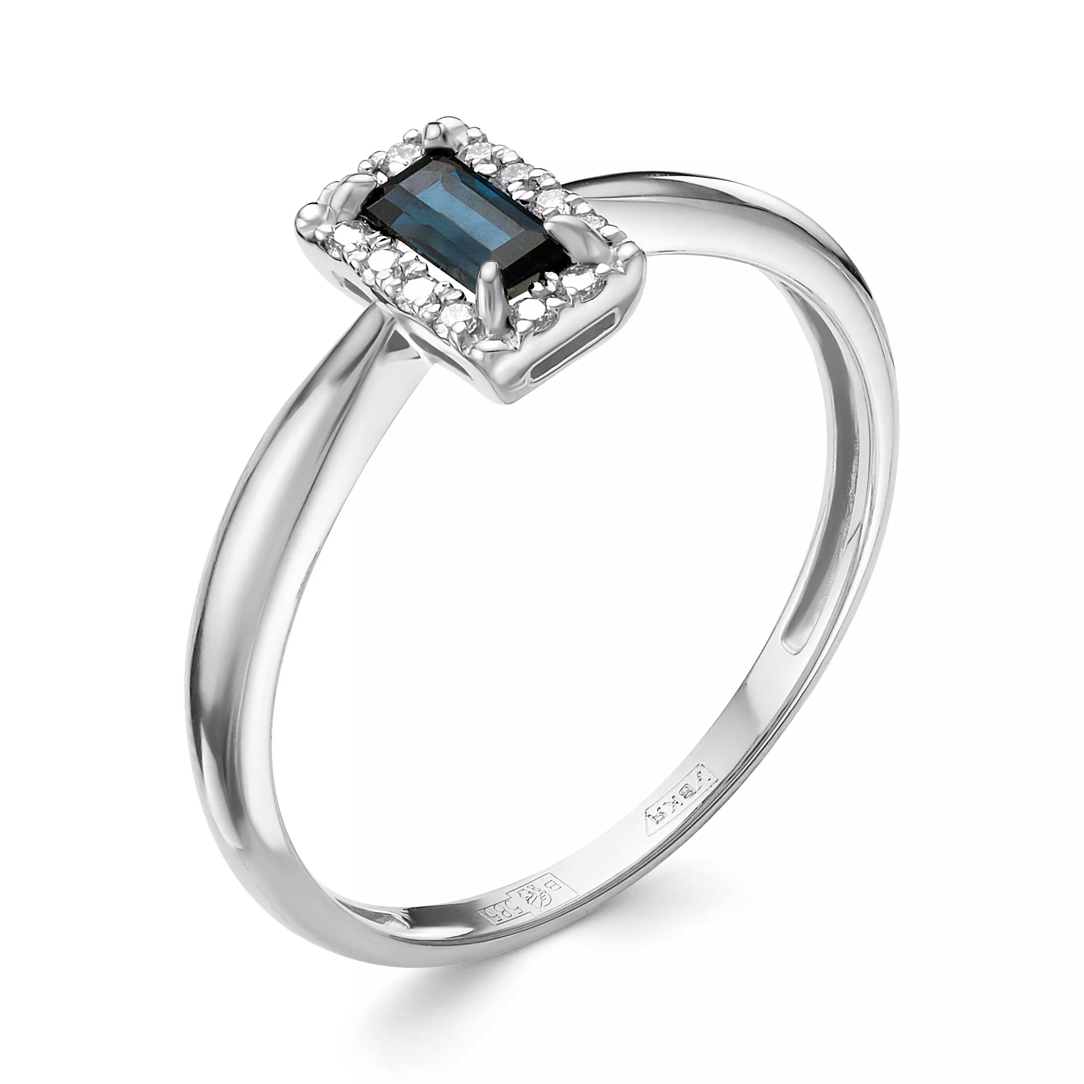 Кольцо из белого золота с сапфиром V10212510300