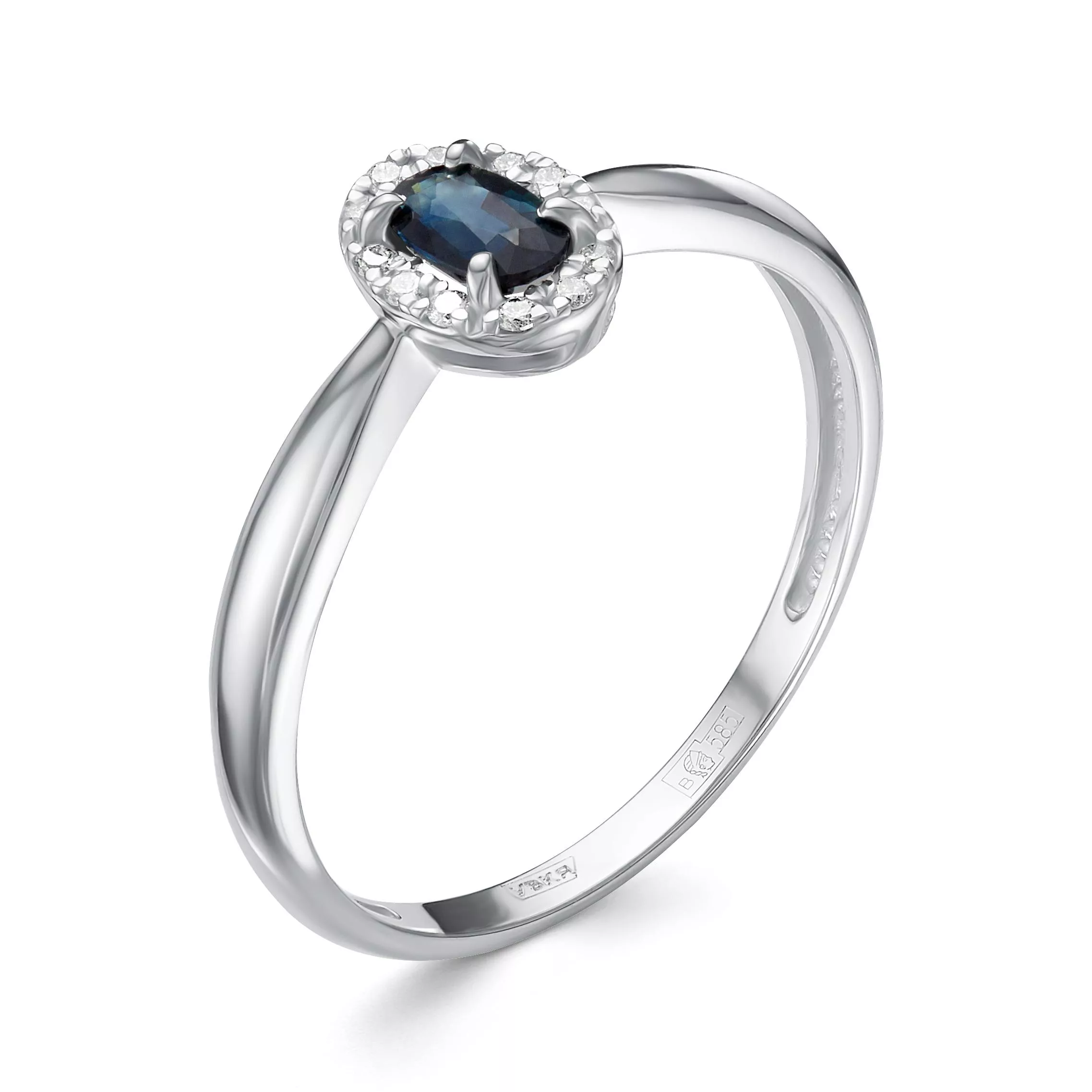Кольцо из белого золота с сапфиром V10222510300