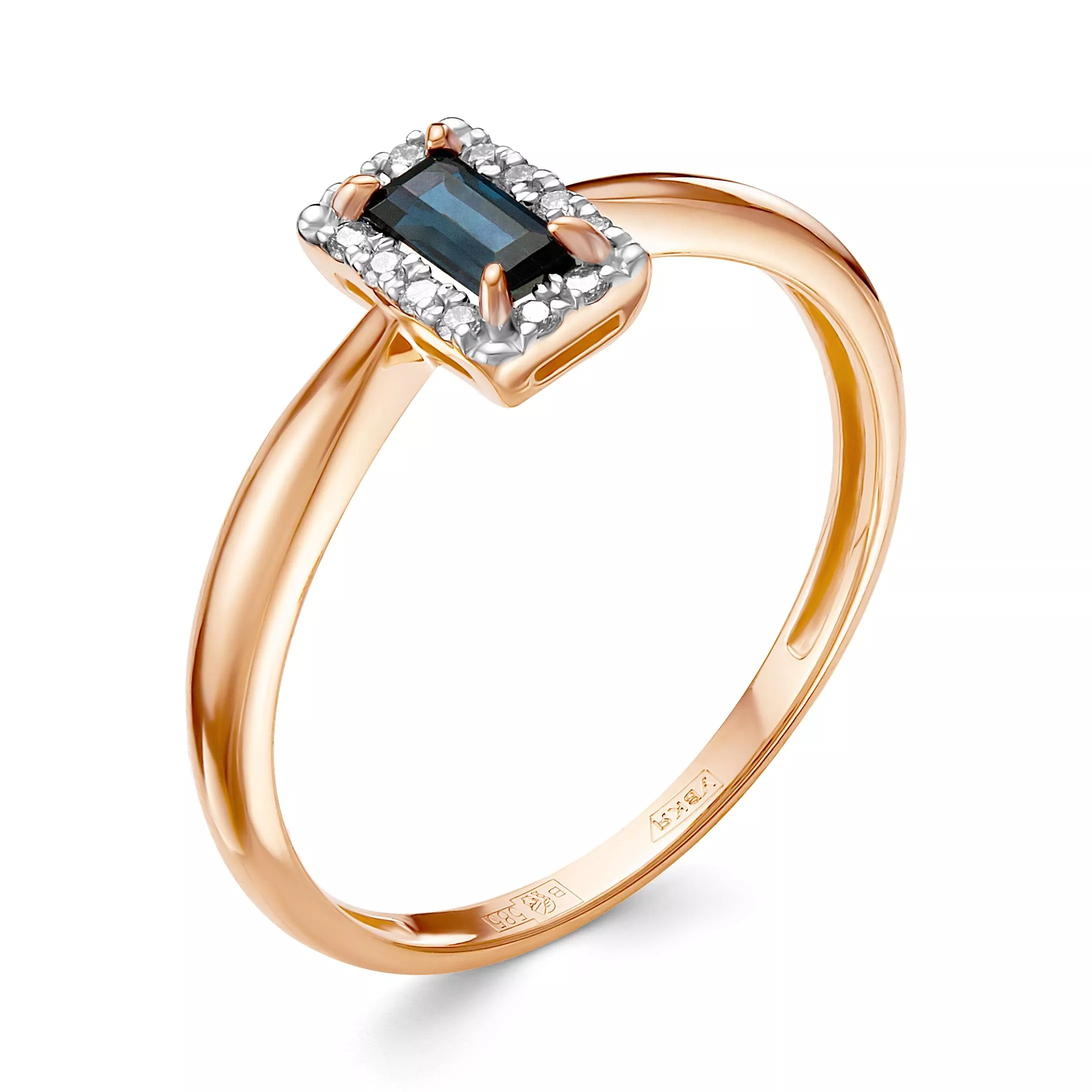 Кольцо из красного золота с сапфиром V10211510300