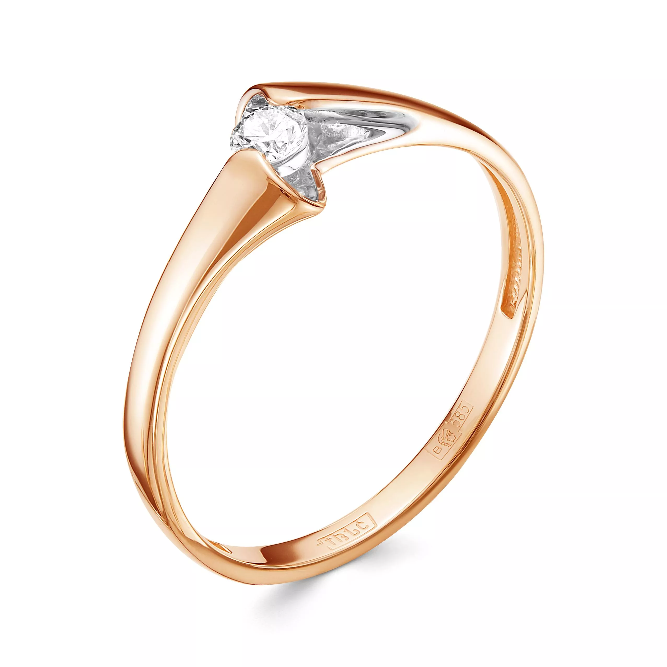 Кольцо из красного золота с бриллиантом V12181510000