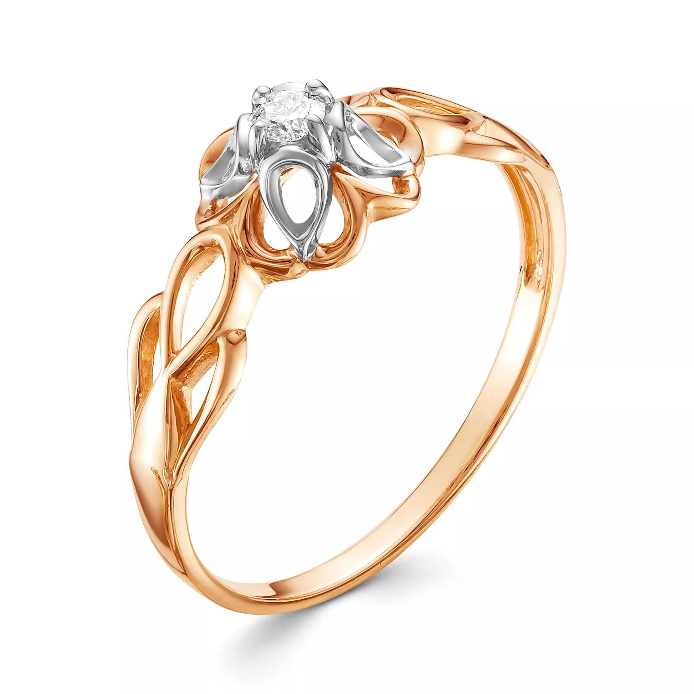 Кольцо из красного золота с бриллиантом V14331510000