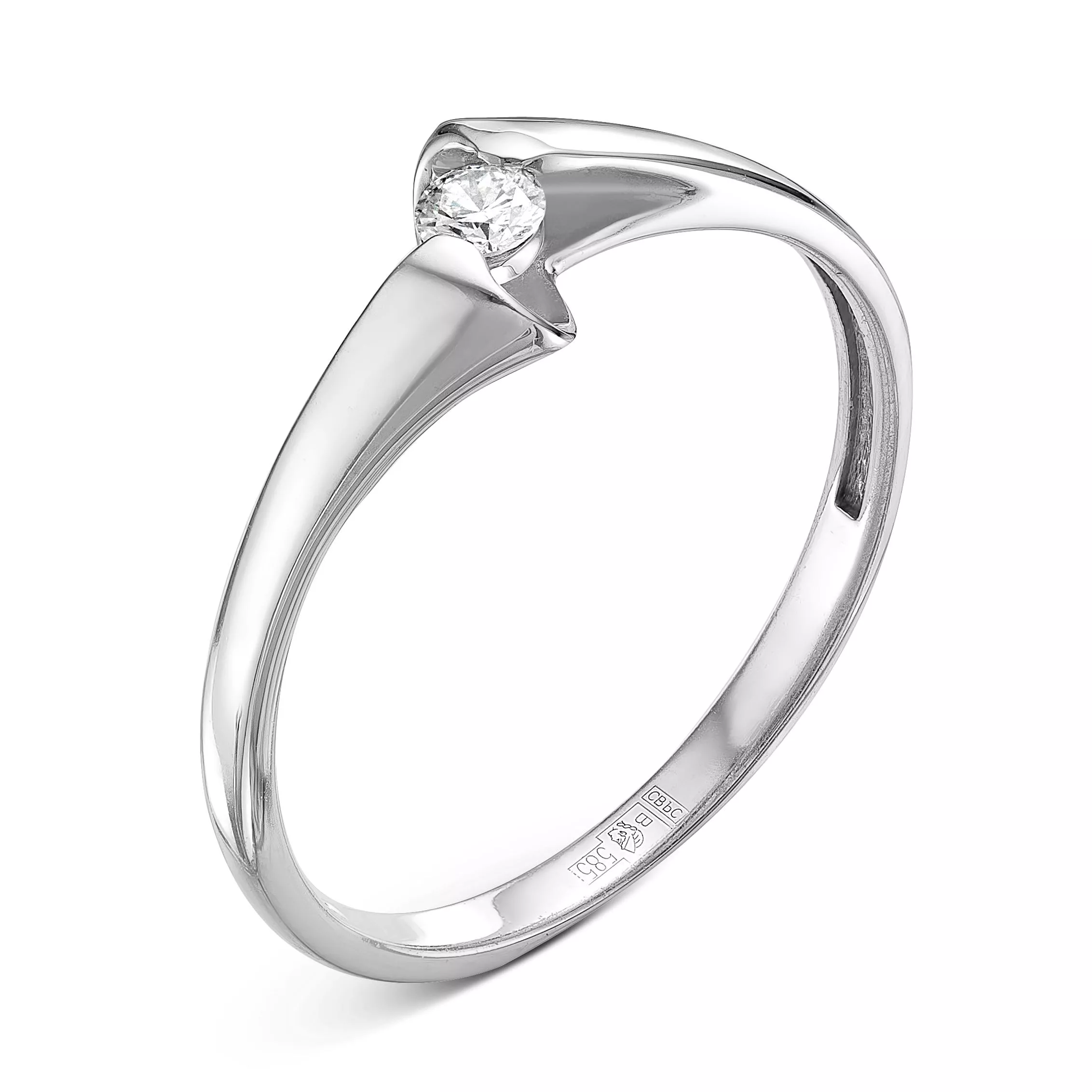 Кольцо из белого золота с бриллиантом V12182510000