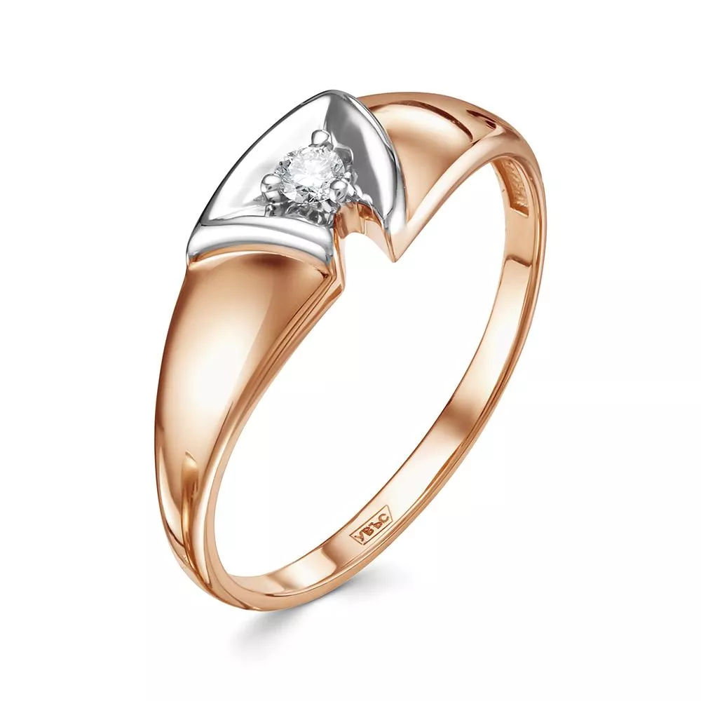 Кольцо из красного золота с бриллиантом V17631510000