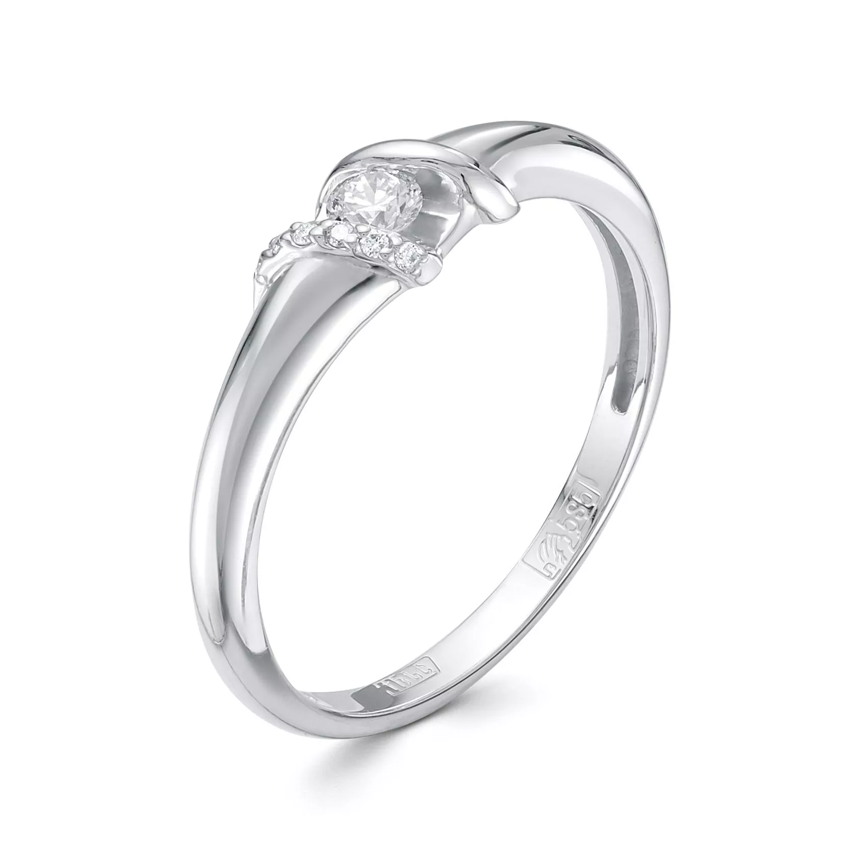 Кольцо из белого золота с бриллиантом V11602510000