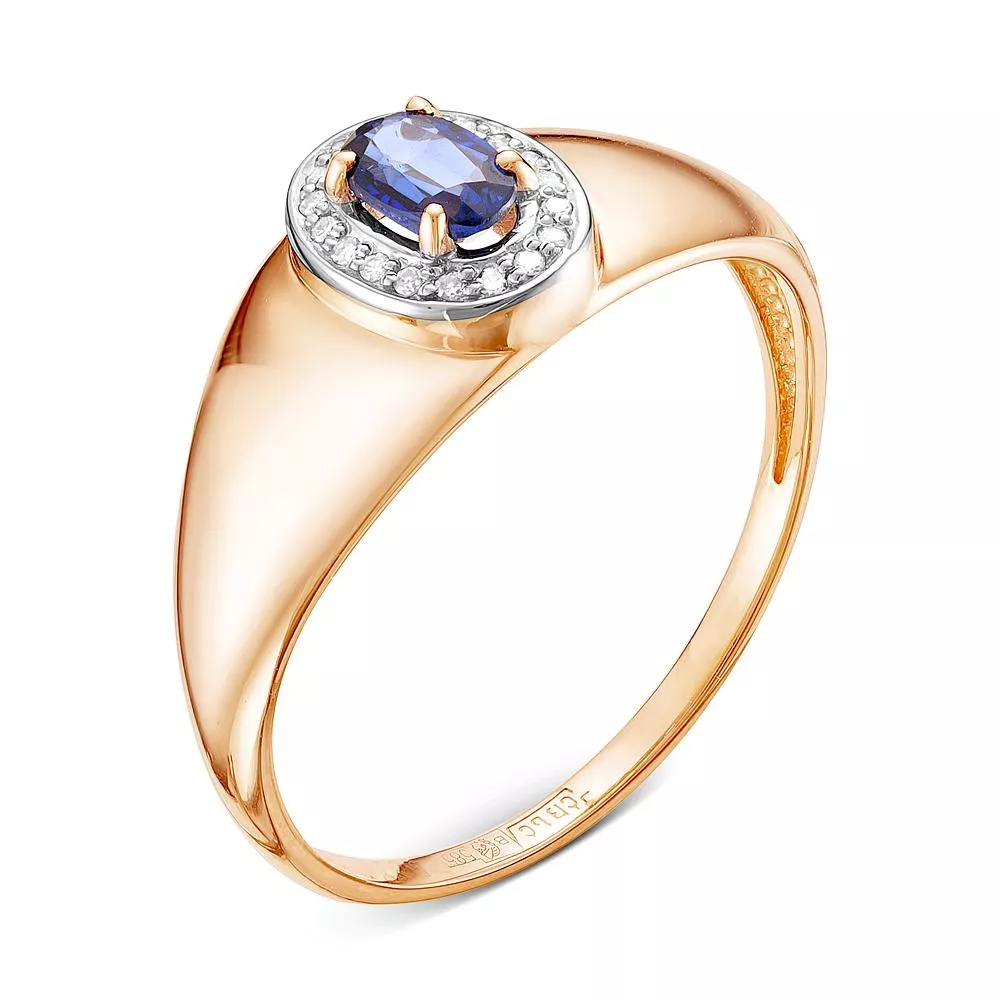 Кольцо из красного золота с сапфиром V11461511600