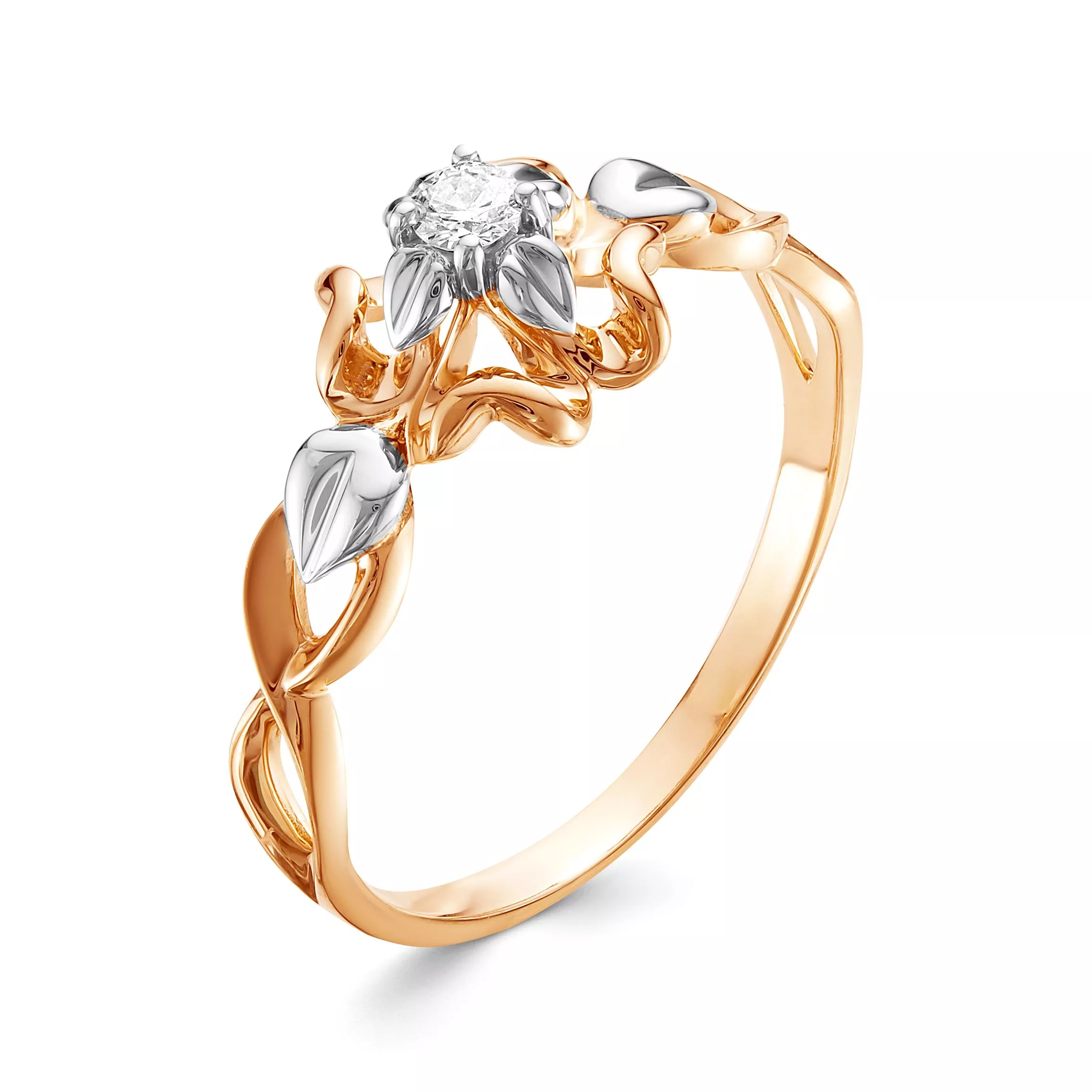 Кольцо из красного золота с бриллиантом V14351510000