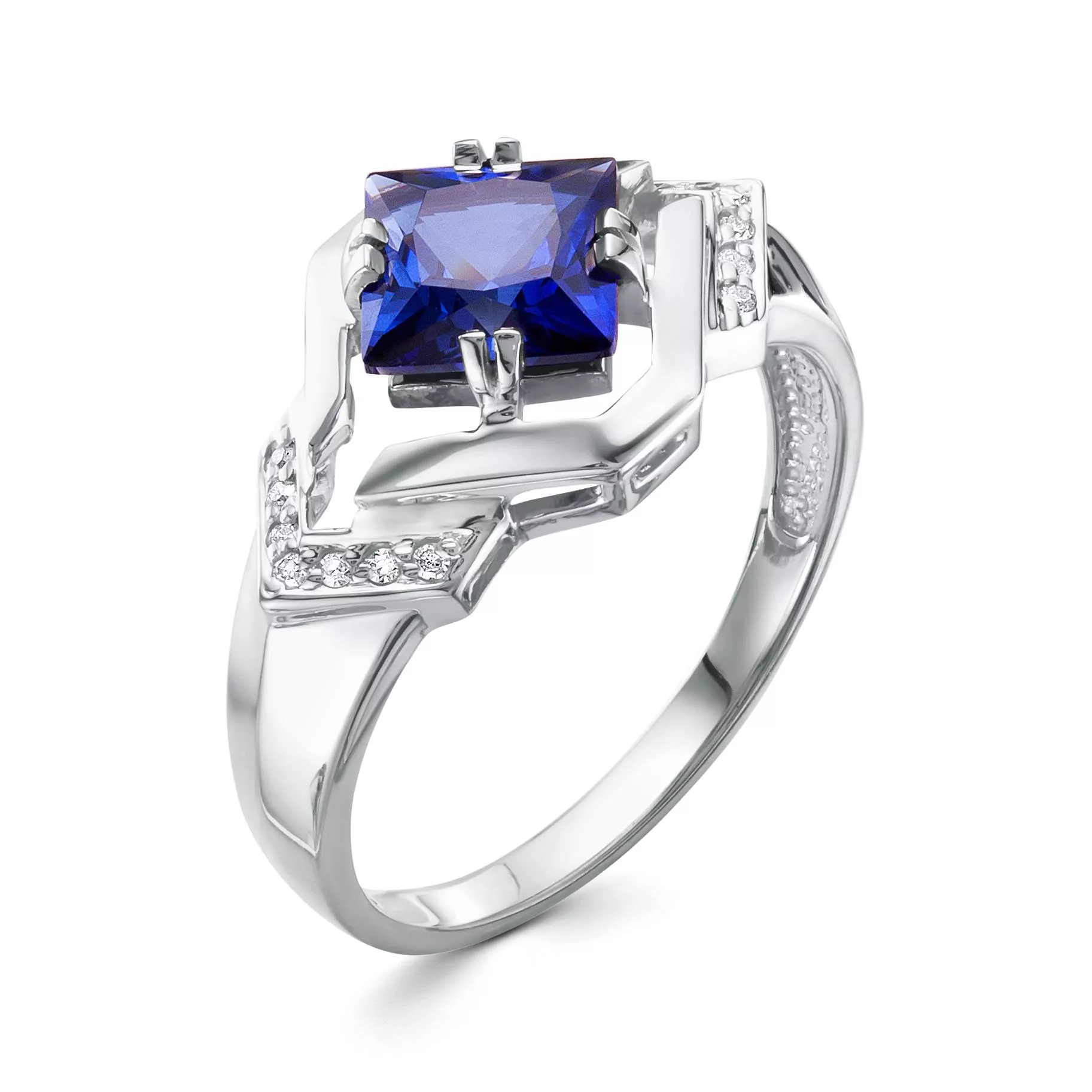 Кольцо из белого золота с сапфиром V17712511600