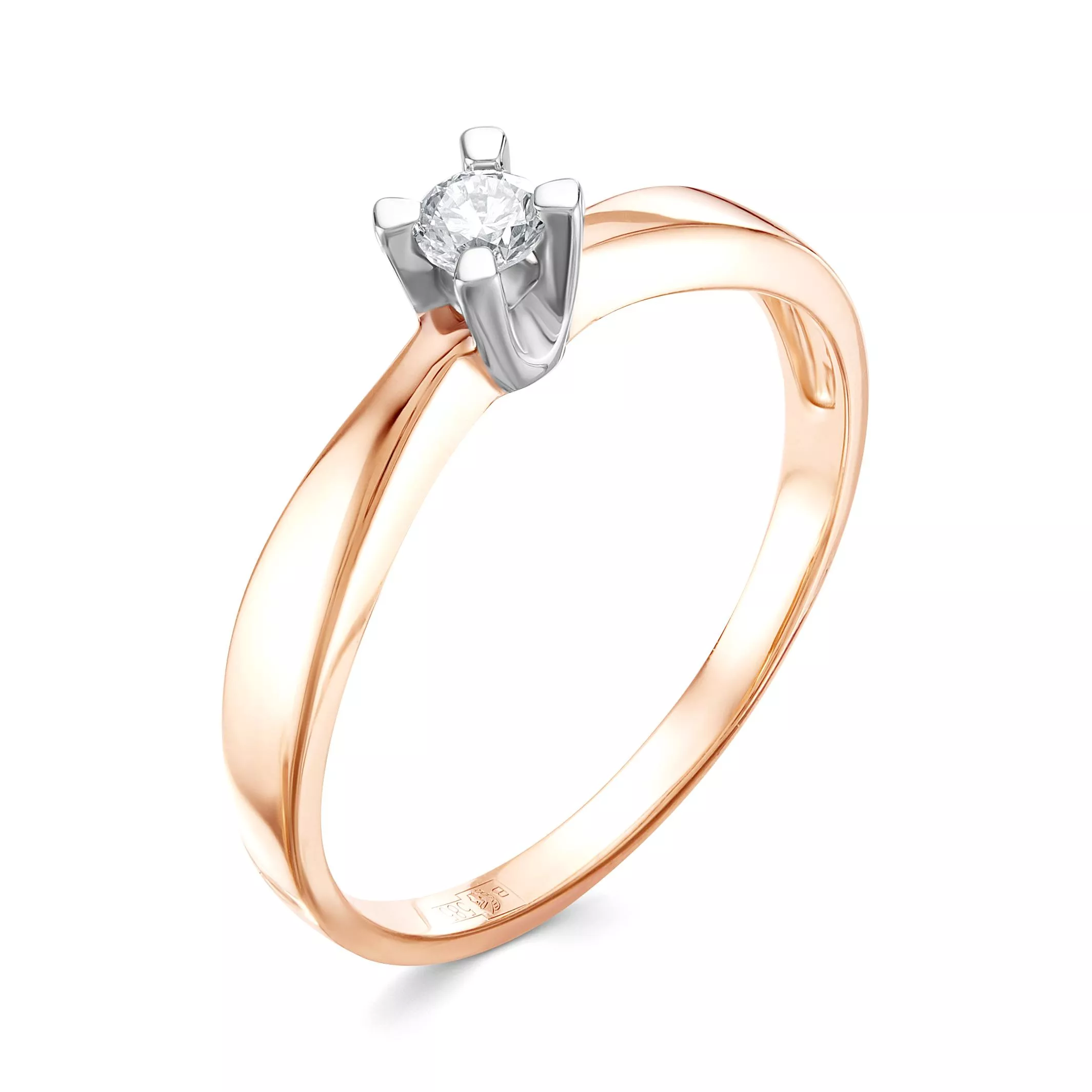 Кольцо из красного золота с бриллиантом V16071510000