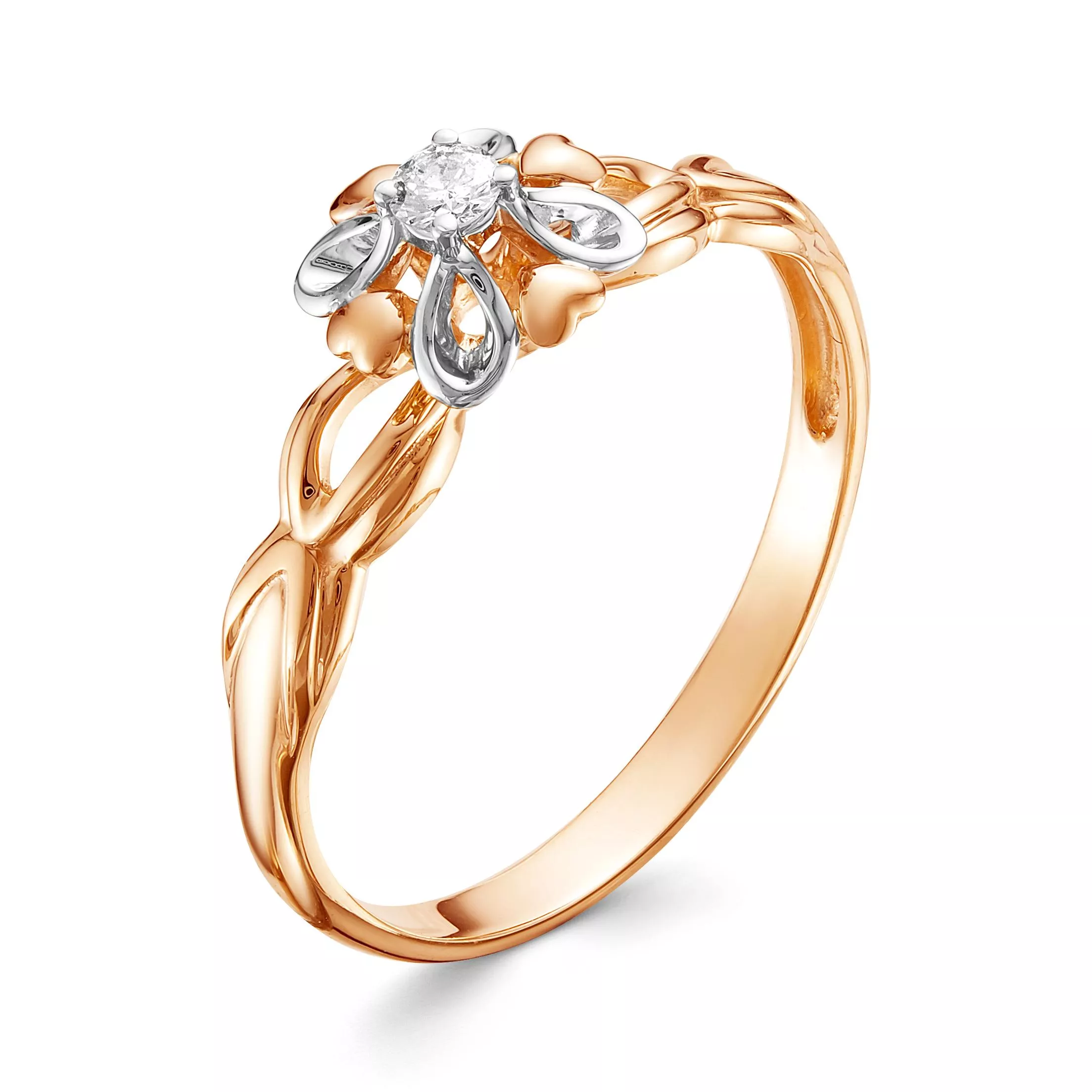 Кольцо из красного золота с бриллиантом V14261510000