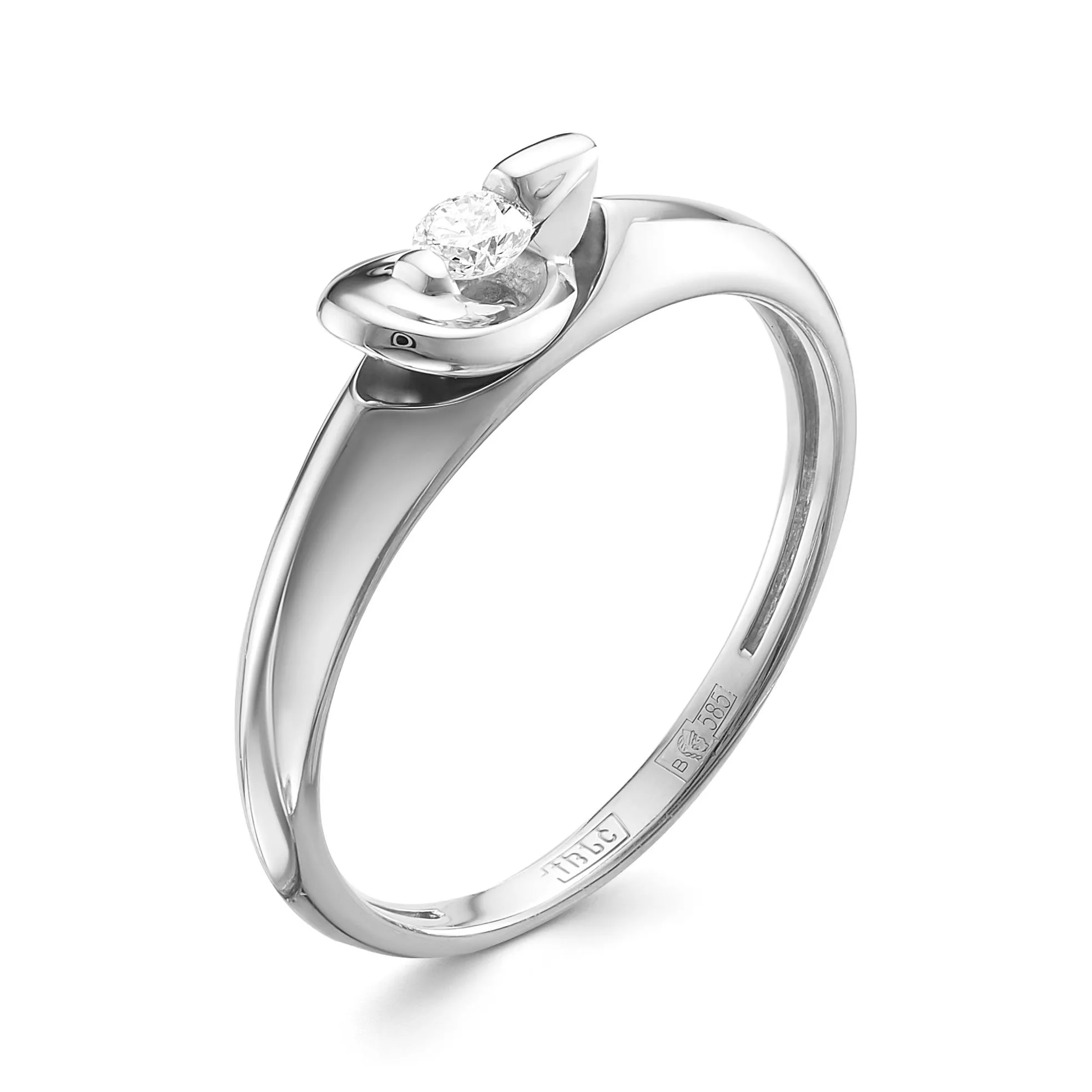 Кольцо из белого золота с бриллиантом V14102510000