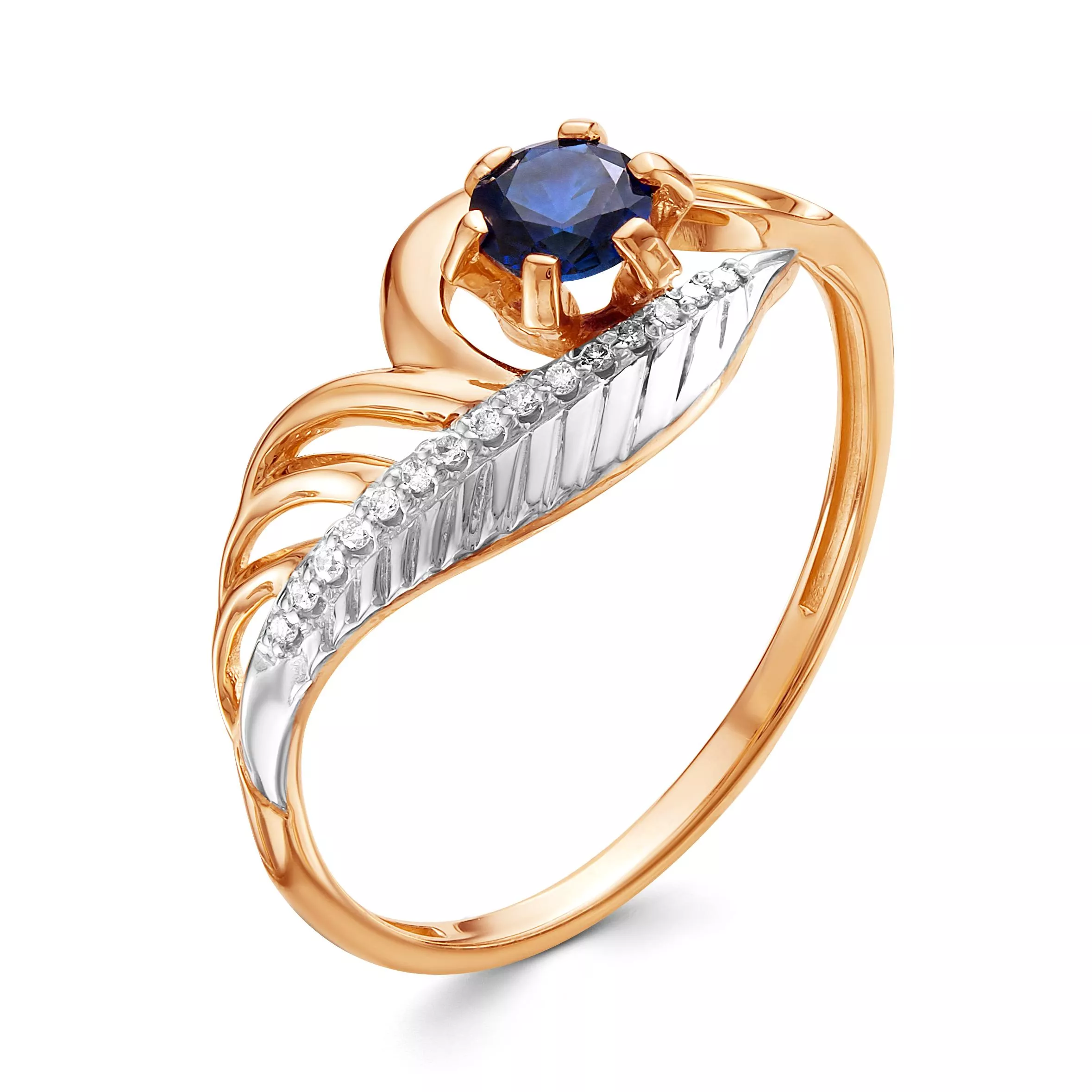 Кольцо из красного золота с сапфиром V14251510300