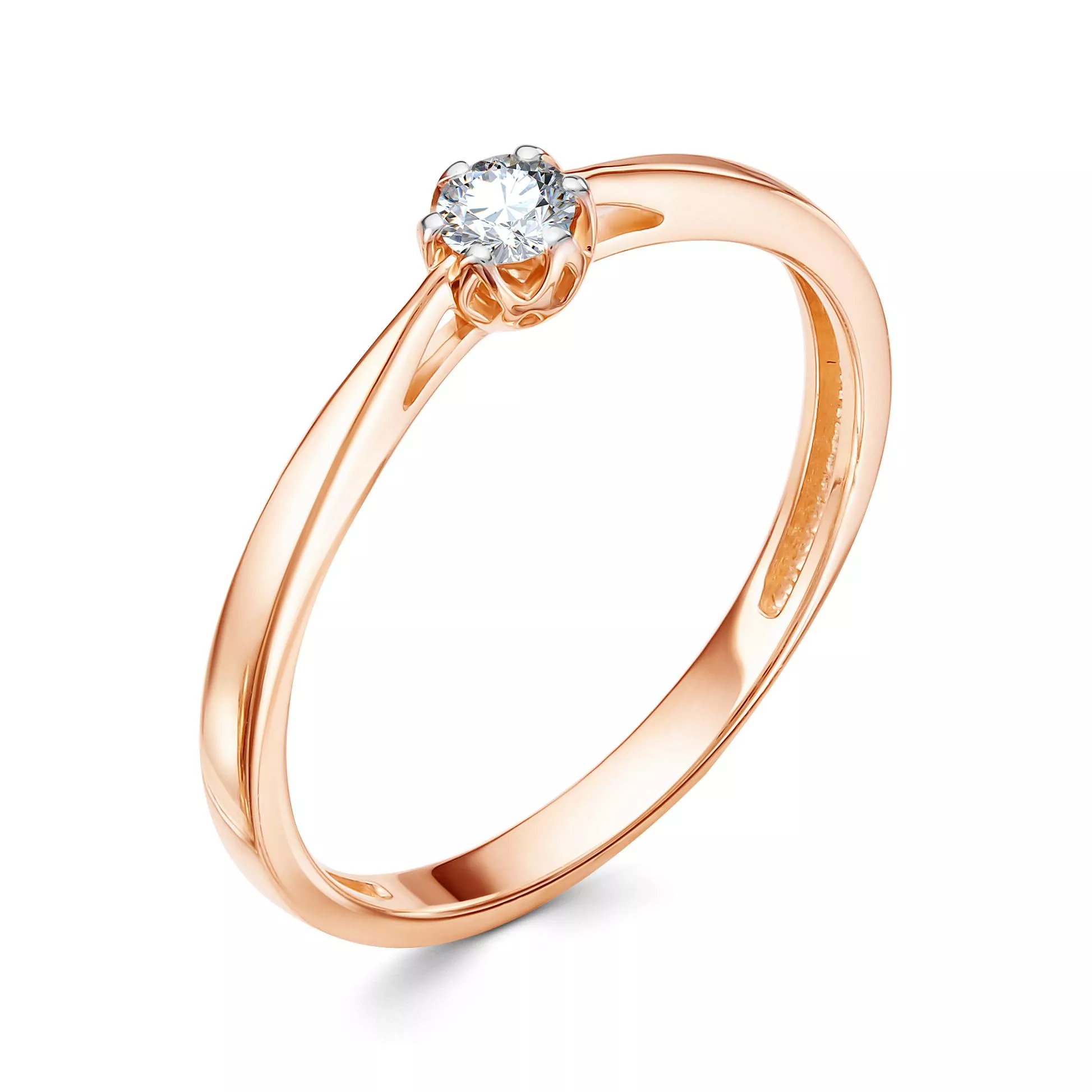 Кольцо из красного золота с бриллиантом V10421510000