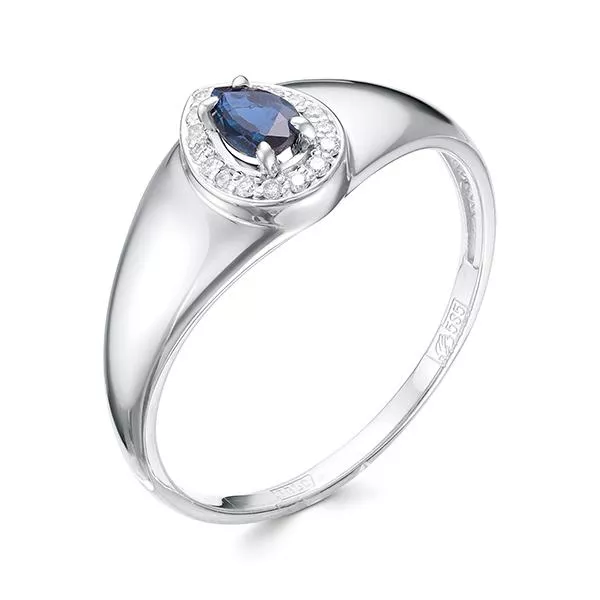 Кольцо из белого золота с сапфиром V11482510300