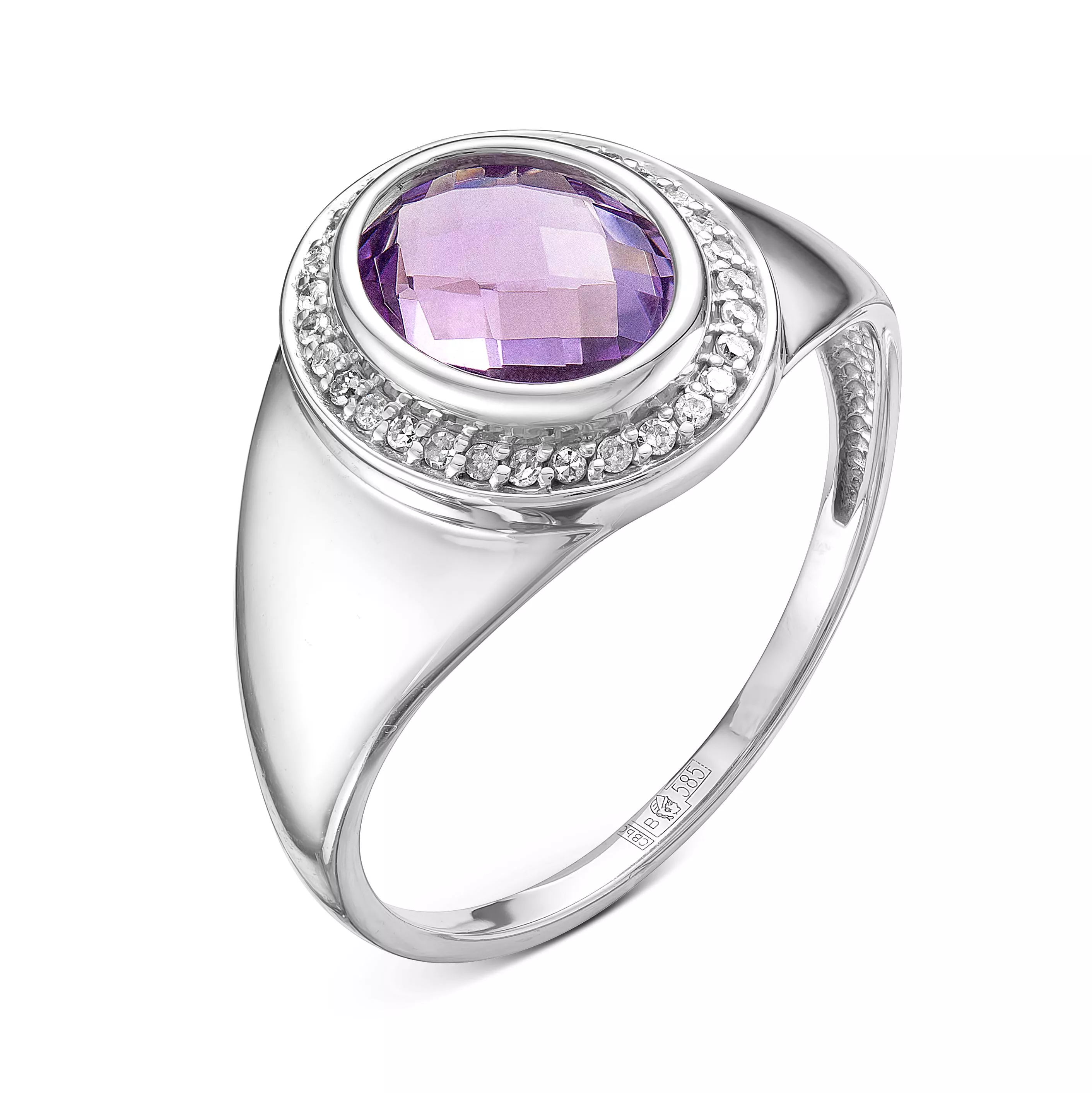 Кольцо из белого золота с аметистом V10912513200