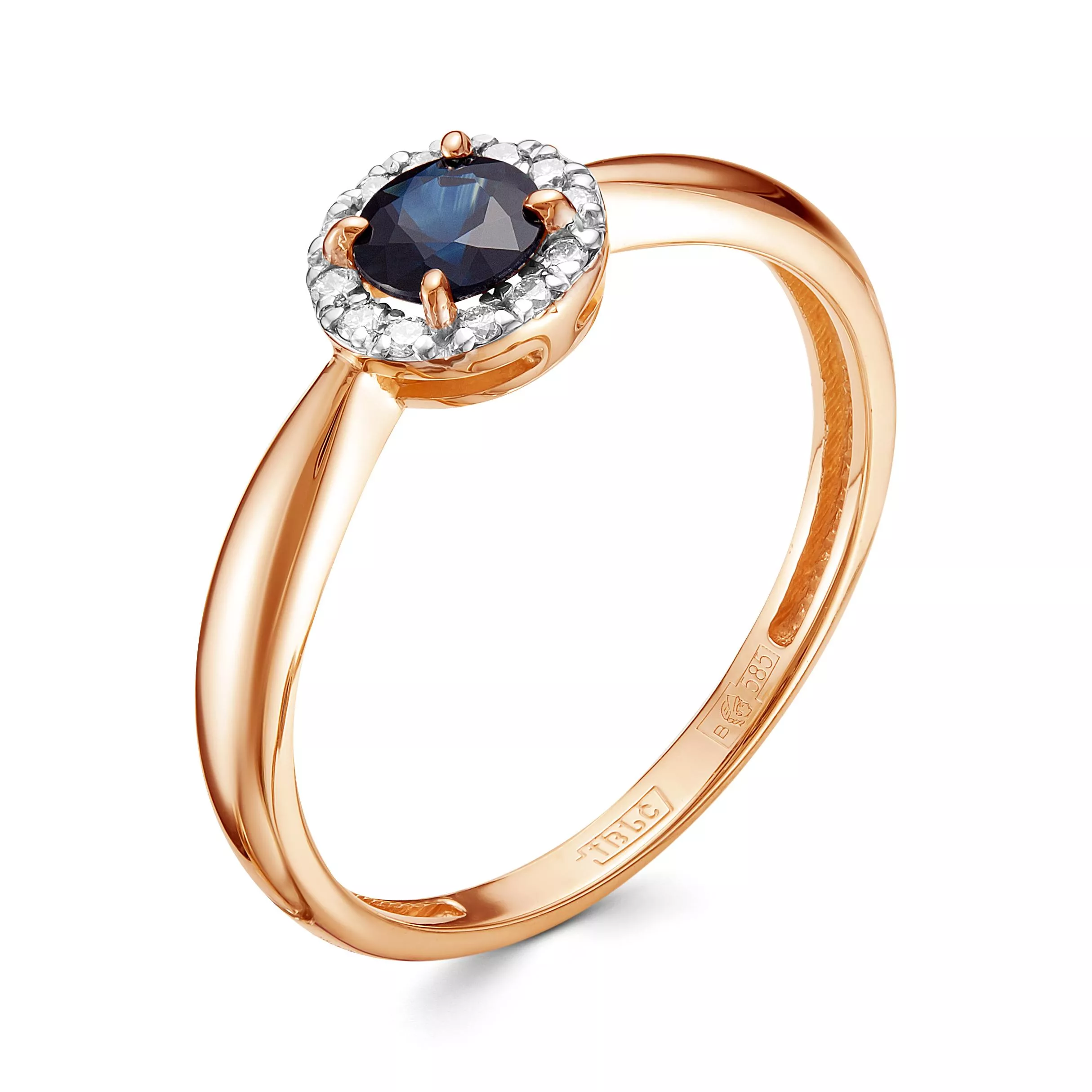 Кольцо из красного золота с сапфиром V10251510300