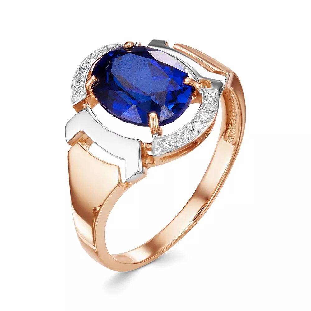 Кольцо из красного золота с сапфиром V17701511600