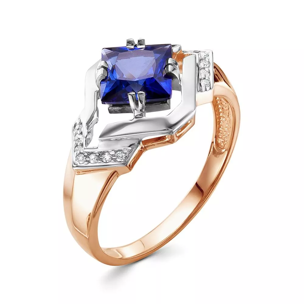 Кольцо из красного золота с сапфиром V17711511600