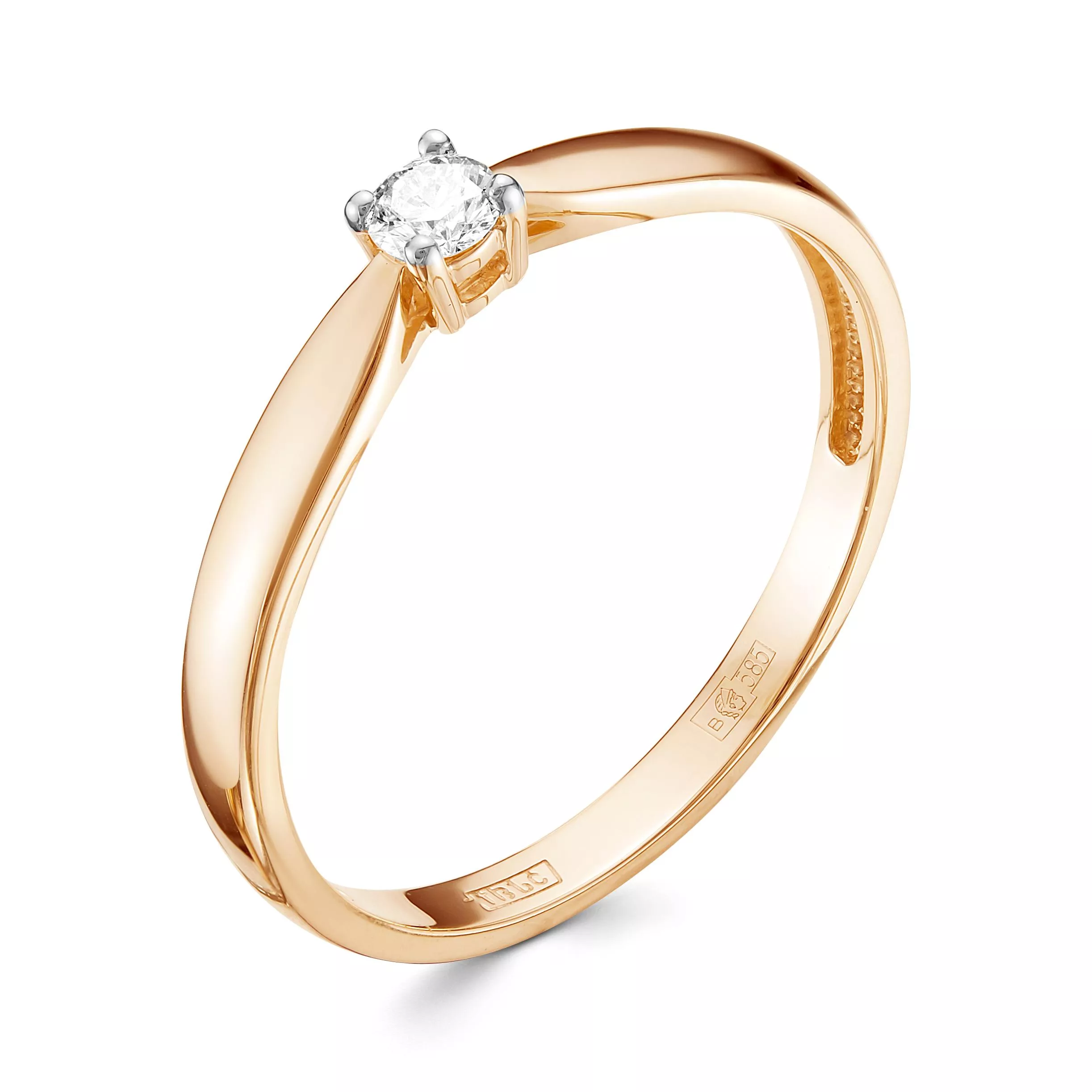 Кольцо из красного золота с бриллиантом V12761510000