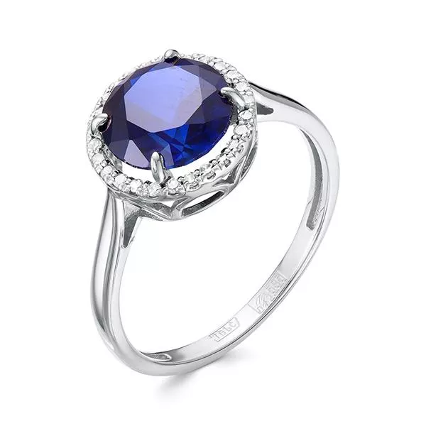 Кольцо из белого золота с сапфиром V11522511600