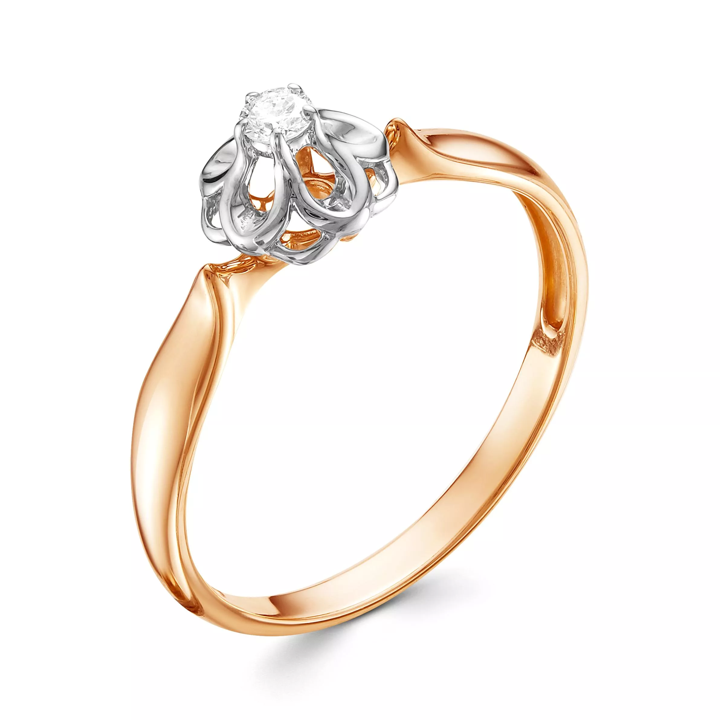 Кольцо из красного золота с бриллиантом V14271510000