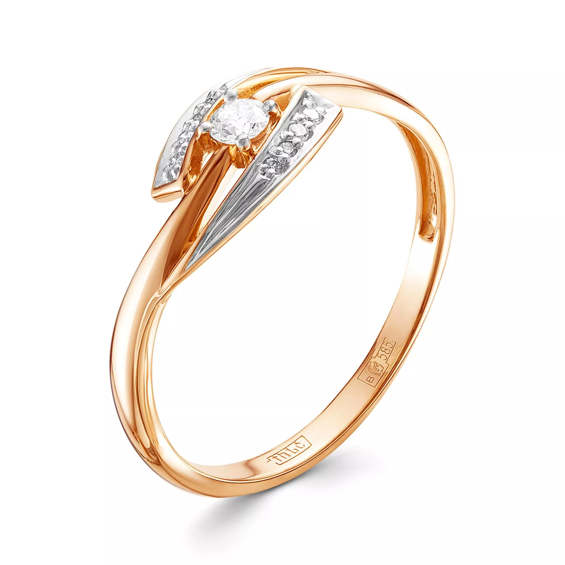 Кольцо из красного золота с бриллиантом V14041510000