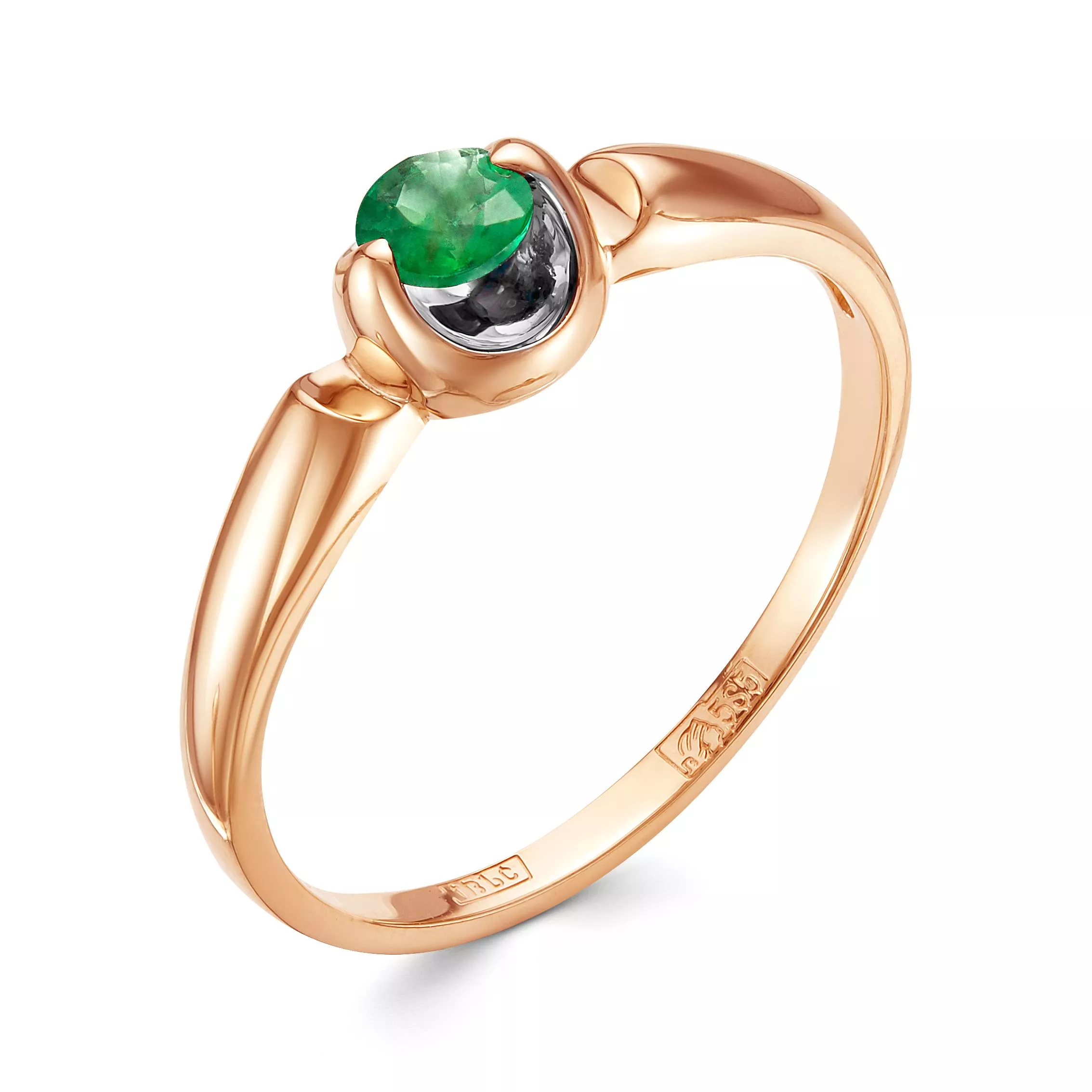 Кольцо из красного золота с изумрудом V13481511100