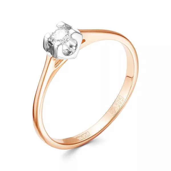 Кольцо из красного золота с бриллиантом V11871510000