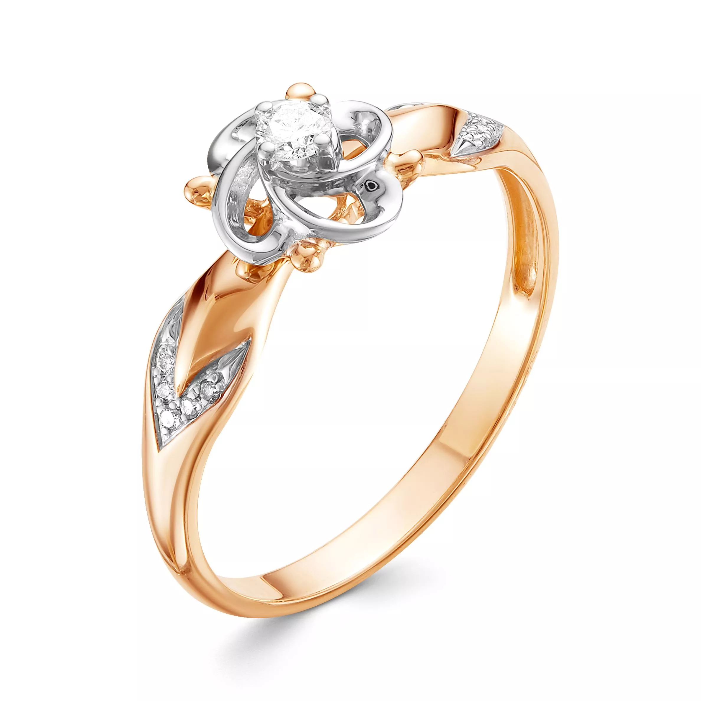 Кольцо из красного золота с бриллиантом V14281510000