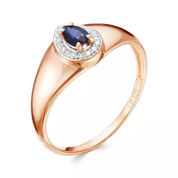 Кольцо из красного золота с сапфиром V11481510300