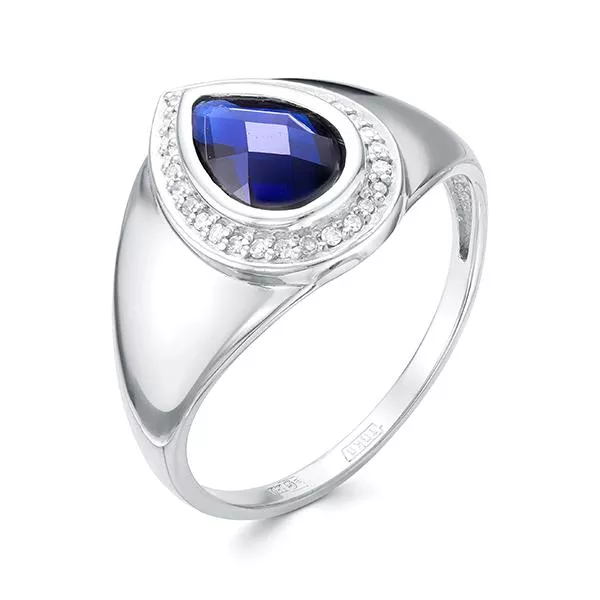 Кольцо из белого золота с сапфиром V10902511600