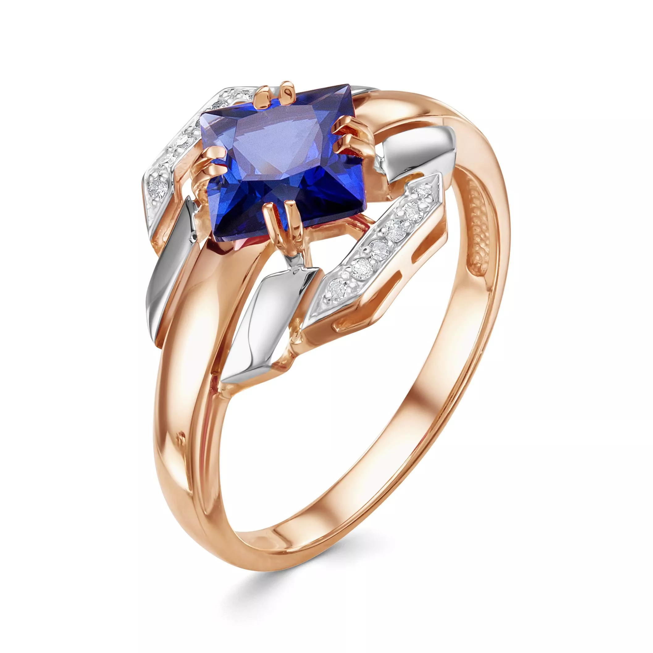 Кольцо из красного золота с сапфиром V17721511600