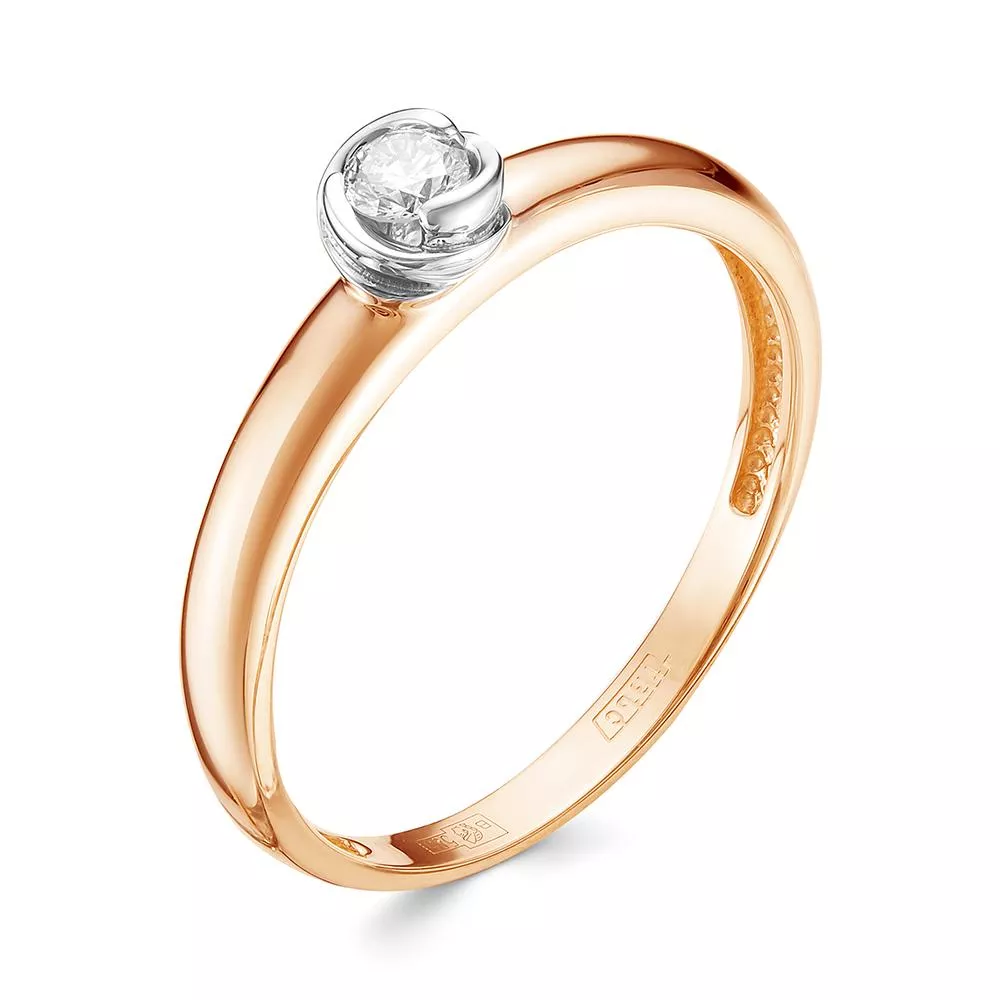 Кольцо из красного золота с бриллиантом V10351510000