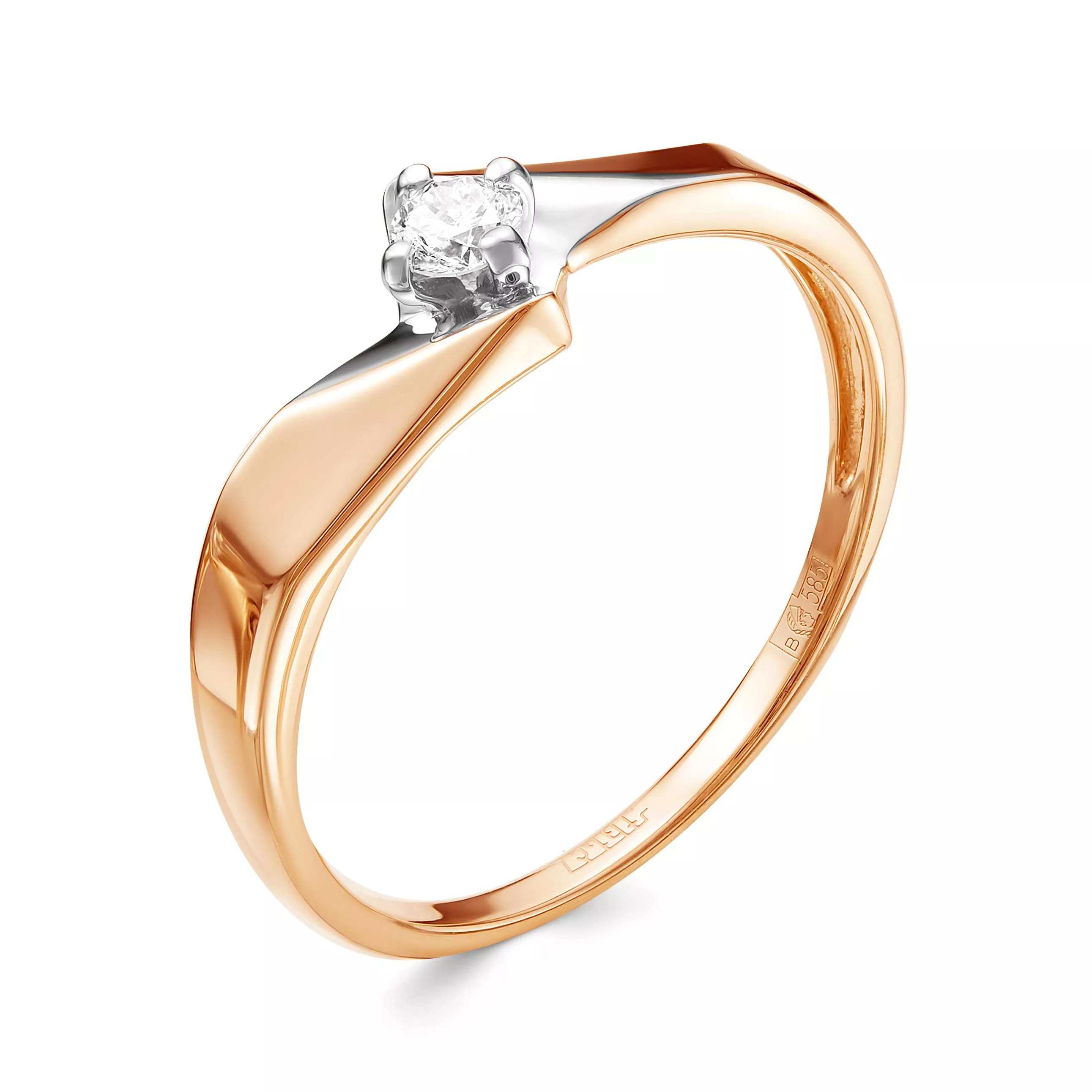 Кольцо из красного золота с бриллиантом V14031510000